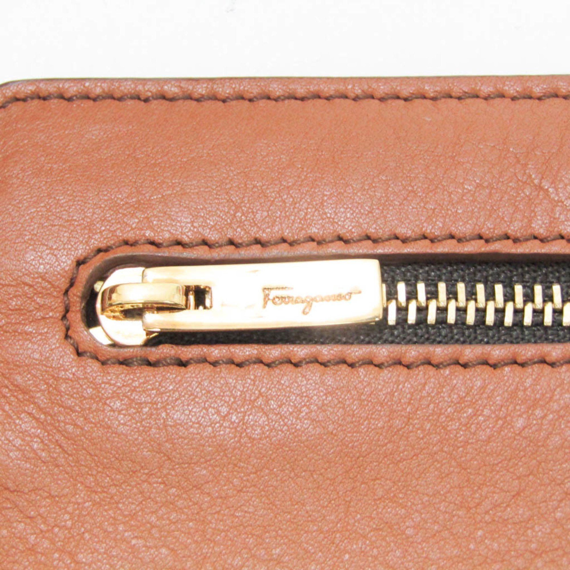 Salvatore Ferragamo Gancini Brown Leather Tote Bag (Pre-Owned) Size ONE SIZE - 16 Thumbnail