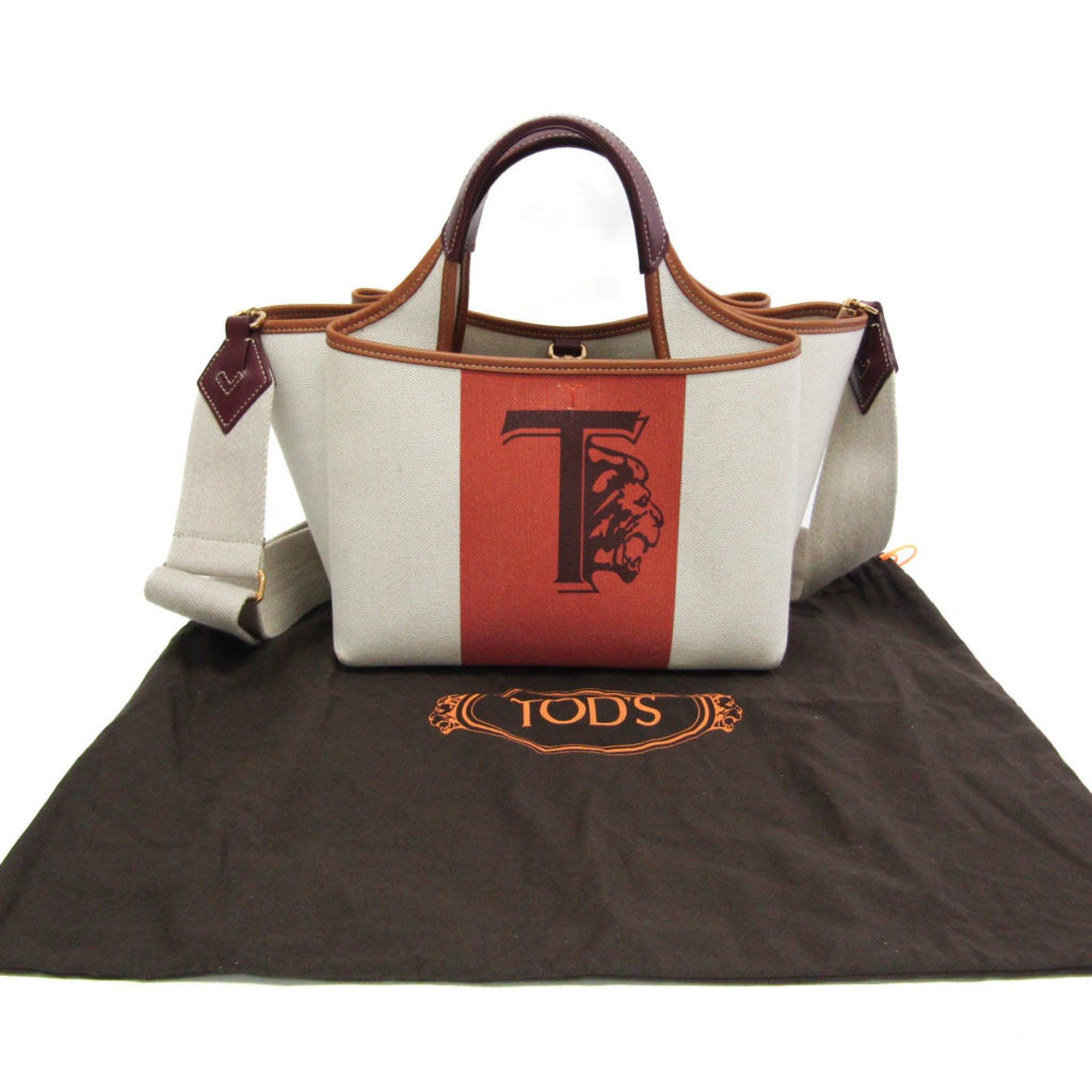 Tod's Beige Canvas Handbag (Pre-Owned) Size ONE SIZE - 7 Thumbnail