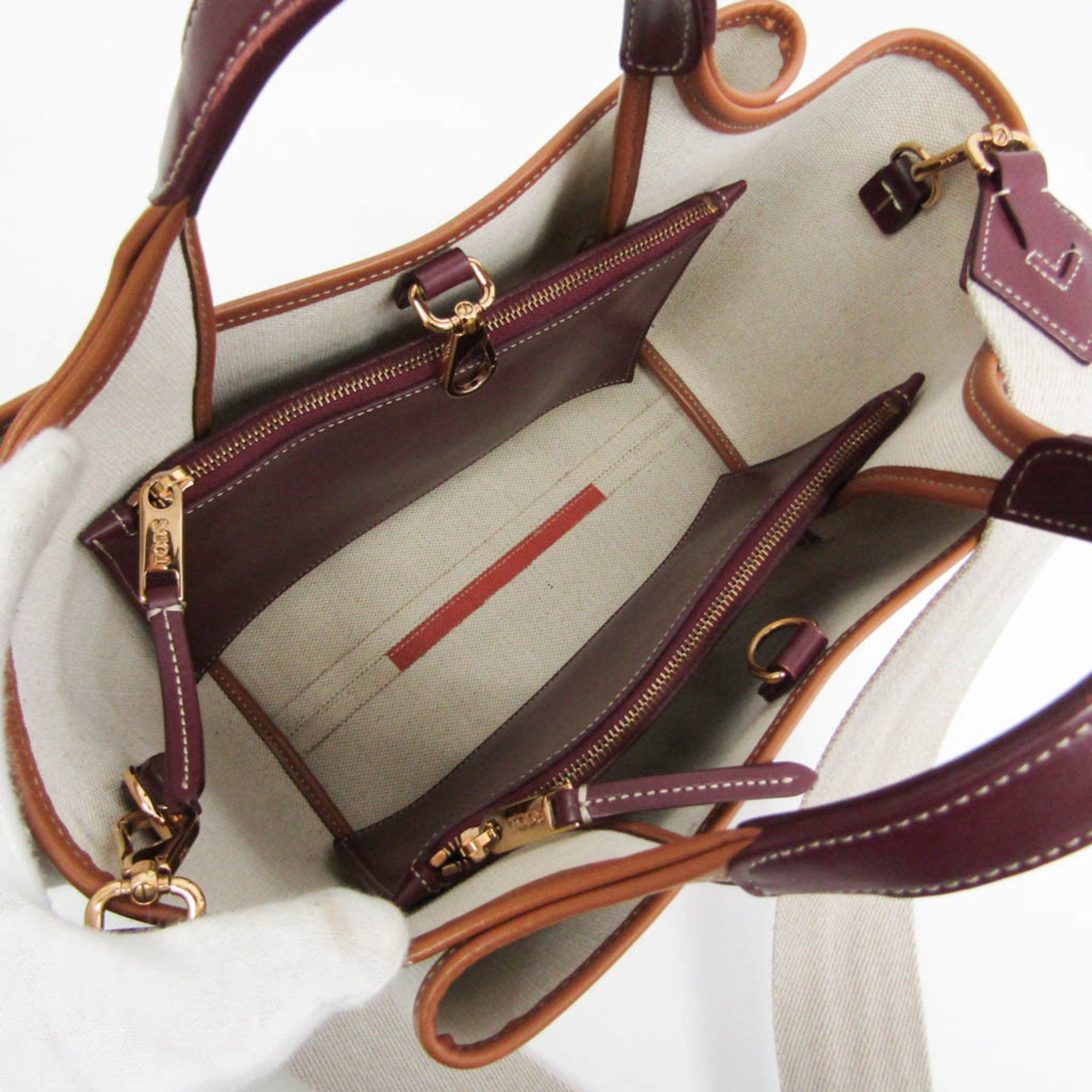 Tod's Beige Canvas Handbag (Pre-Owned) Size ONE SIZE - 5 Thumbnail