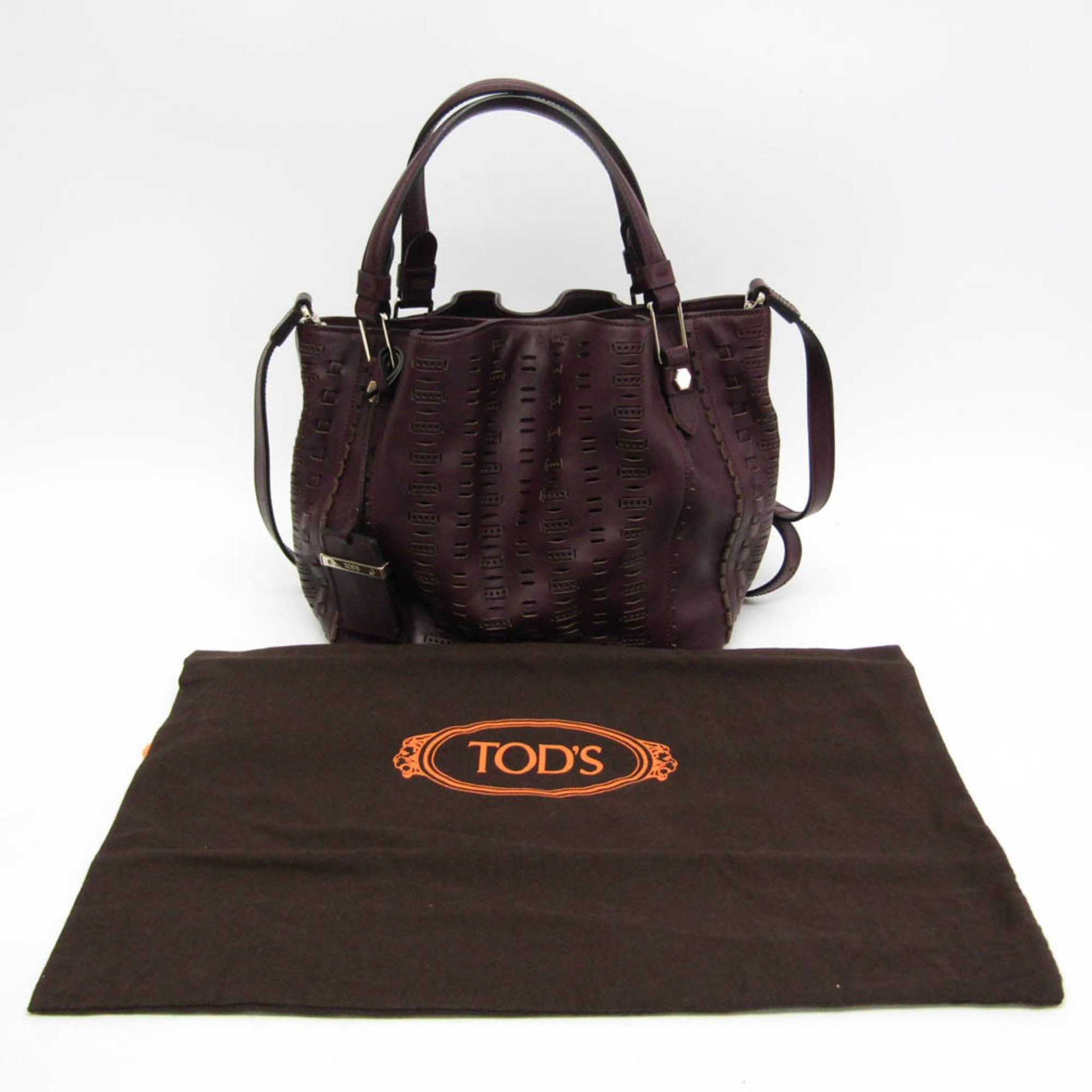 Tod's - Purple Leather Handbag (Pre-Owned) Size ONE SIZE - 7 Thumbnail