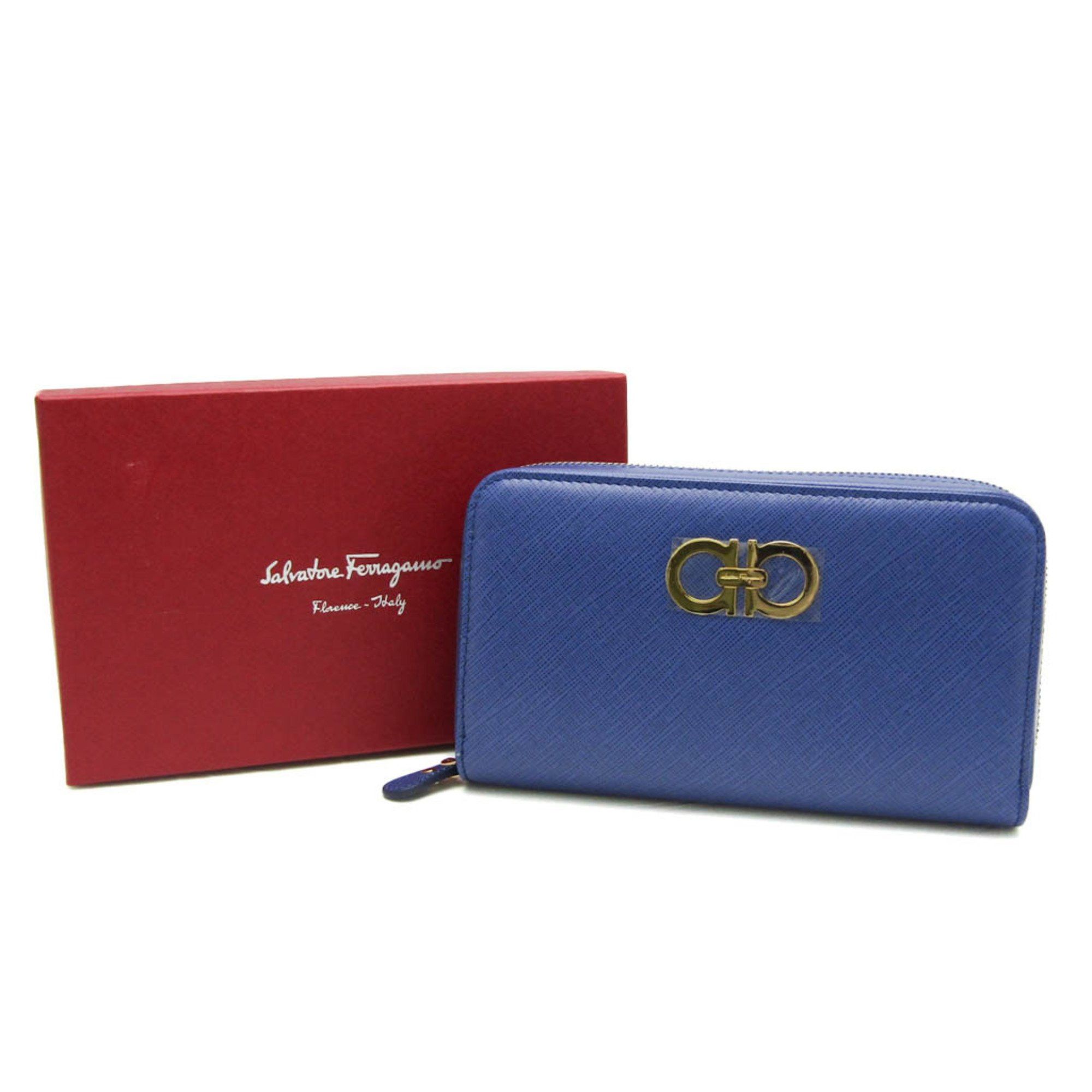 Salvatore Ferragamo Gancini Purple Leather Wallet (Pre-Owned) Size ONE SIZE - 6 Thumbnail