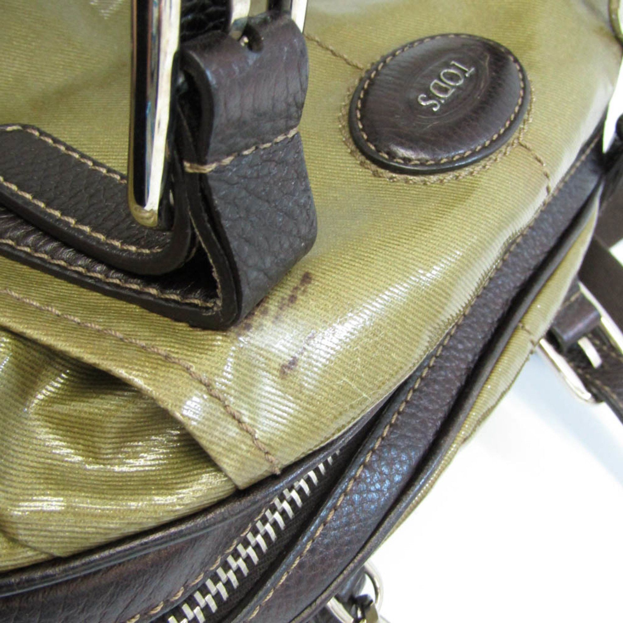 Tod's Khaki Leather Handbag (Pre-Owned) Size ONE SIZE - 4 Thumbnail