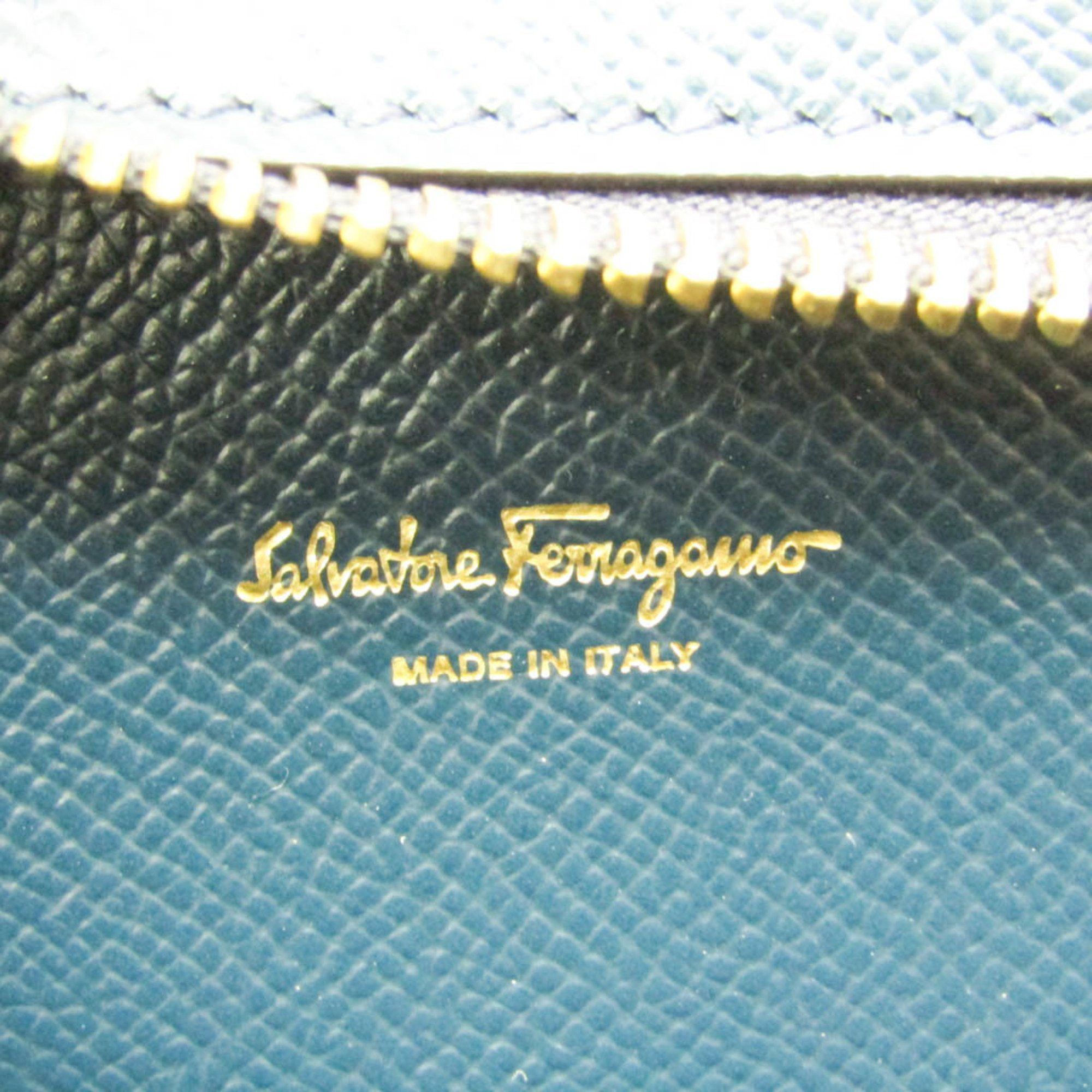 Salvatore Ferragamo Vara Blue Leather Tote Bag (Pre-Owned) Size ONE SIZE - 7 Thumbnail