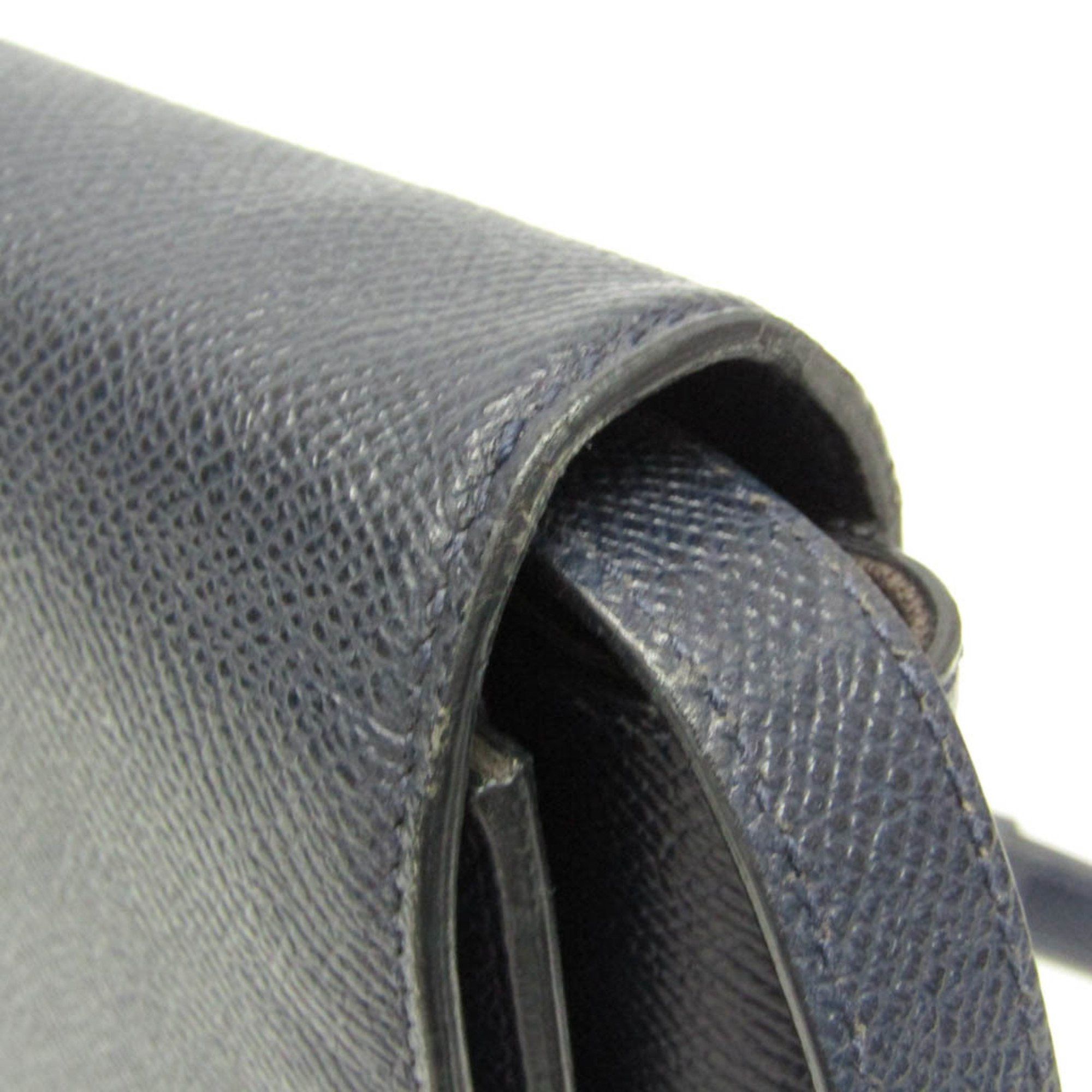Salvatore Ferragamo Vara Navy Leather Shoulder Bag (Pre-Owned) Size ONE SIZE - 11 Thumbnail