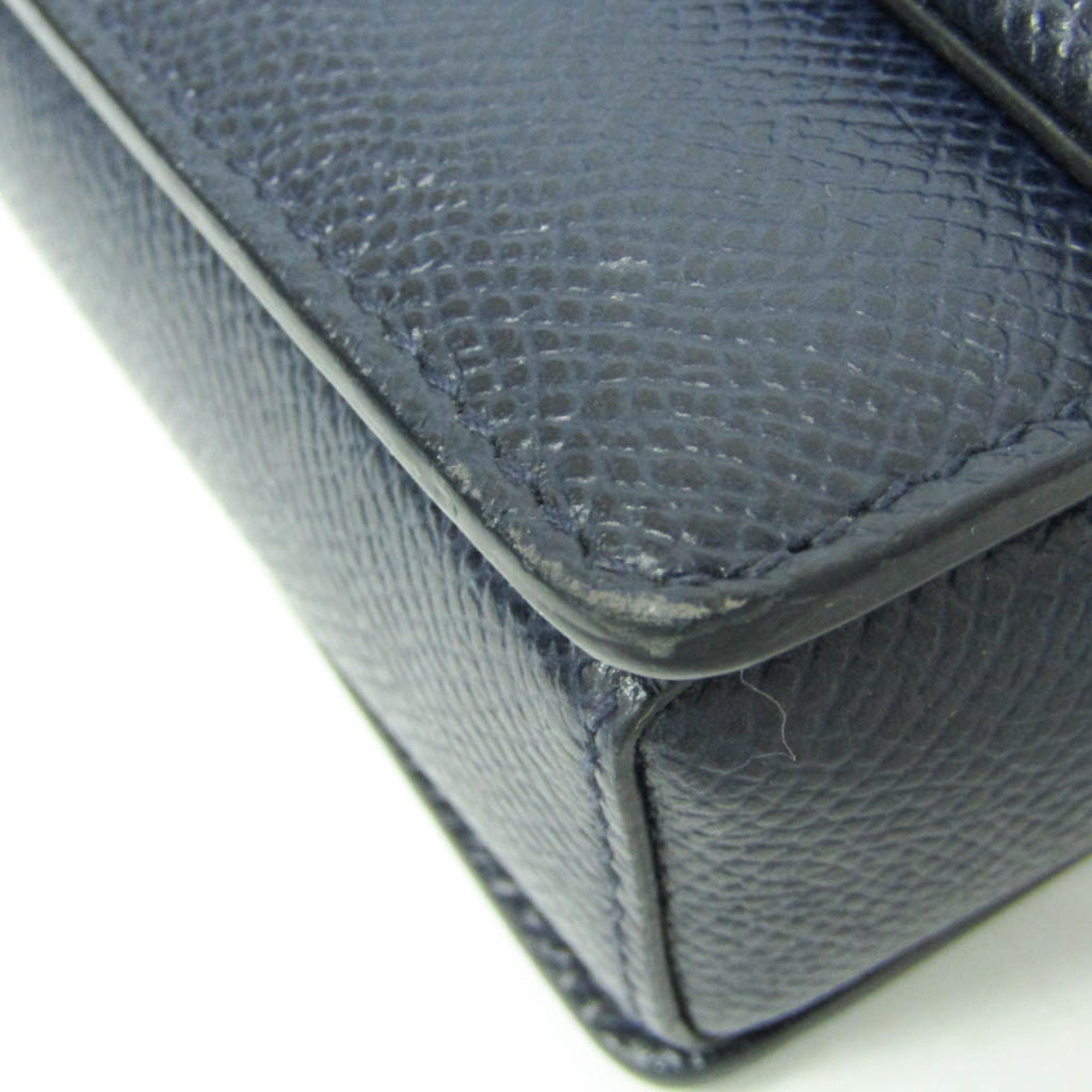 Salvatore Ferragamo Vara Navy Leather Shoulder Bag (Pre-Owned) Size ONE SIZE - 7 Thumbnail
