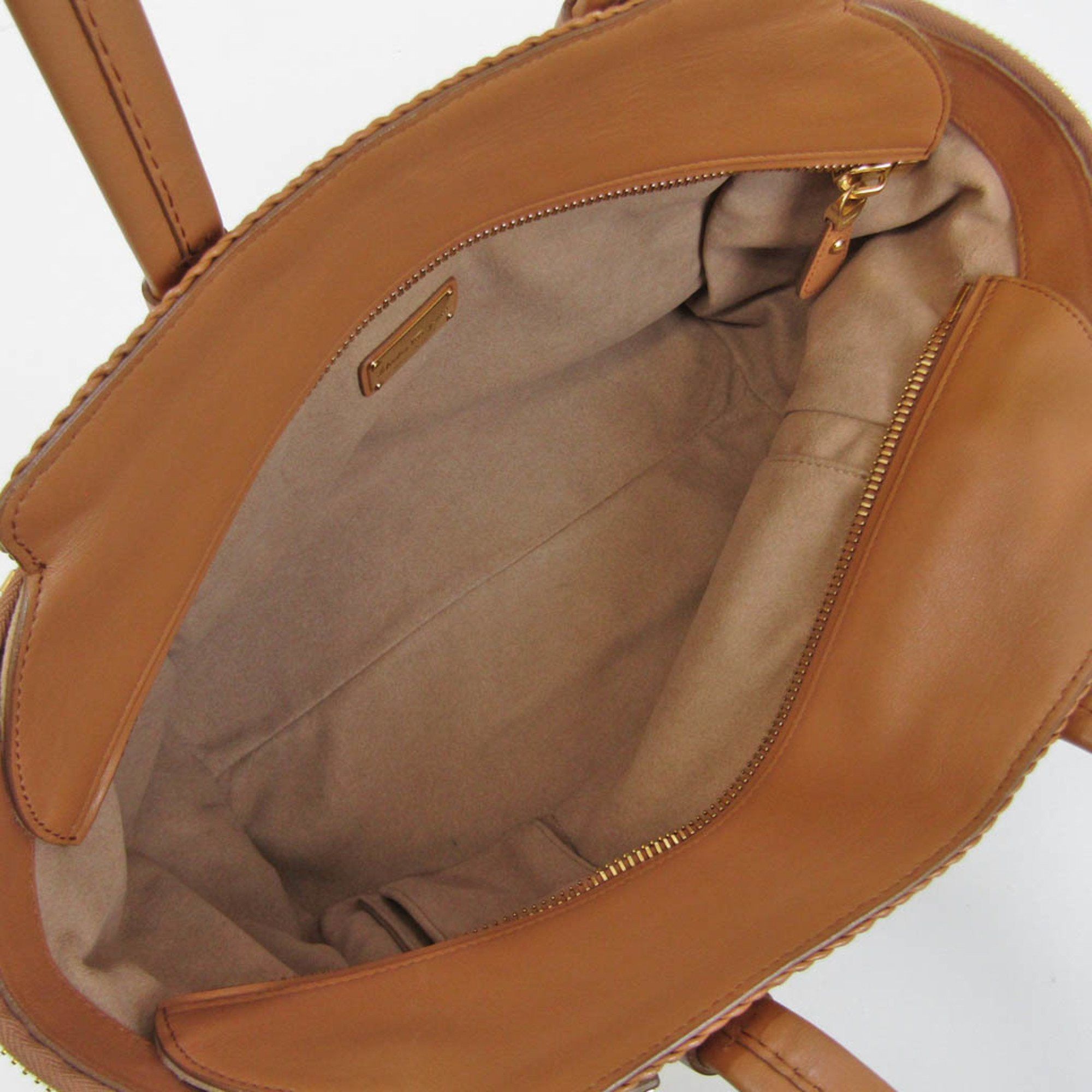 Salvatore Ferragamo Camel Leather Handbag (Pre-Owned) Size ONE SIZE - 3 Thumbnail