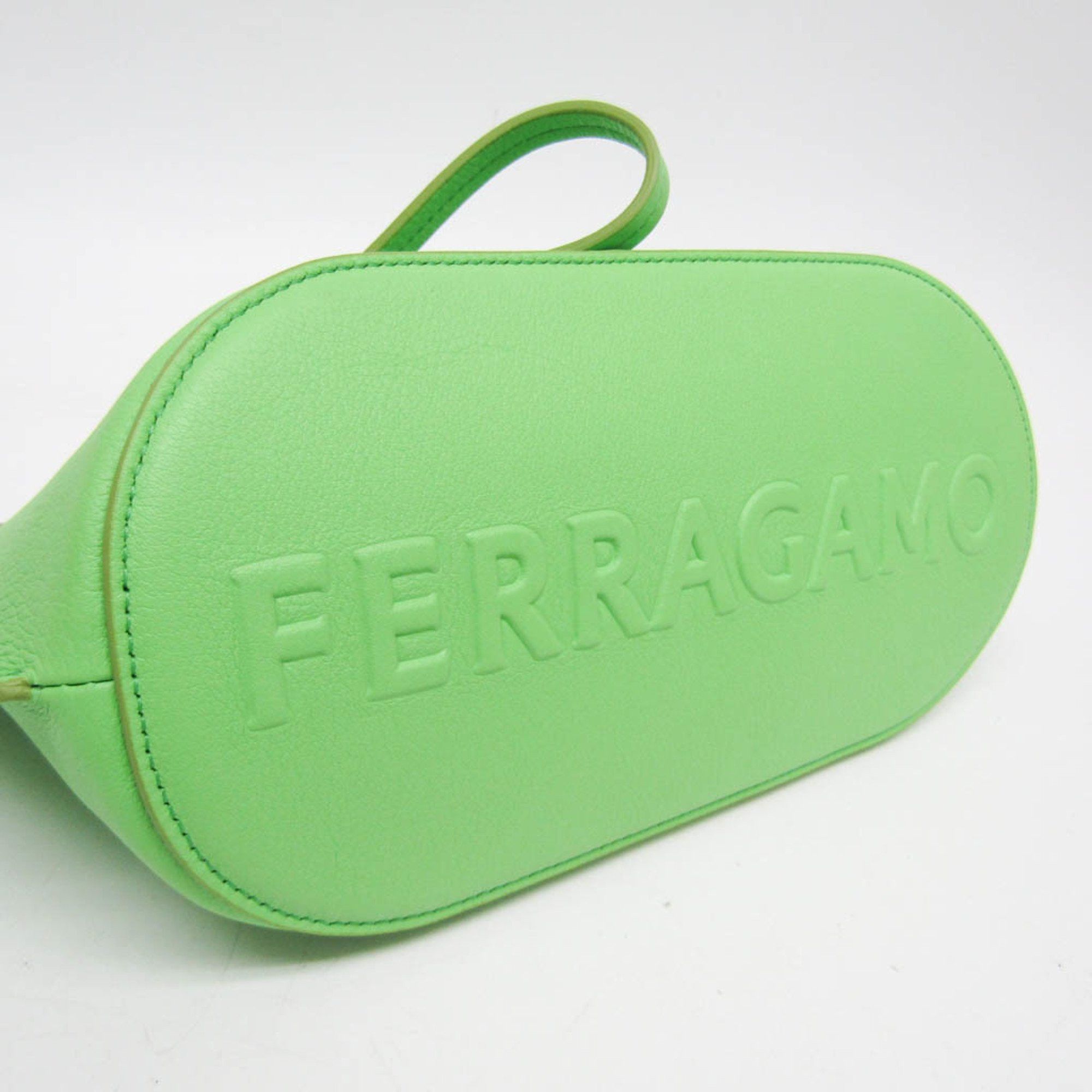 Salvatore Ferragamo Green Leather Clutch Bag (Pre-Owned) Size ONE SIZE - 3 Thumbnail