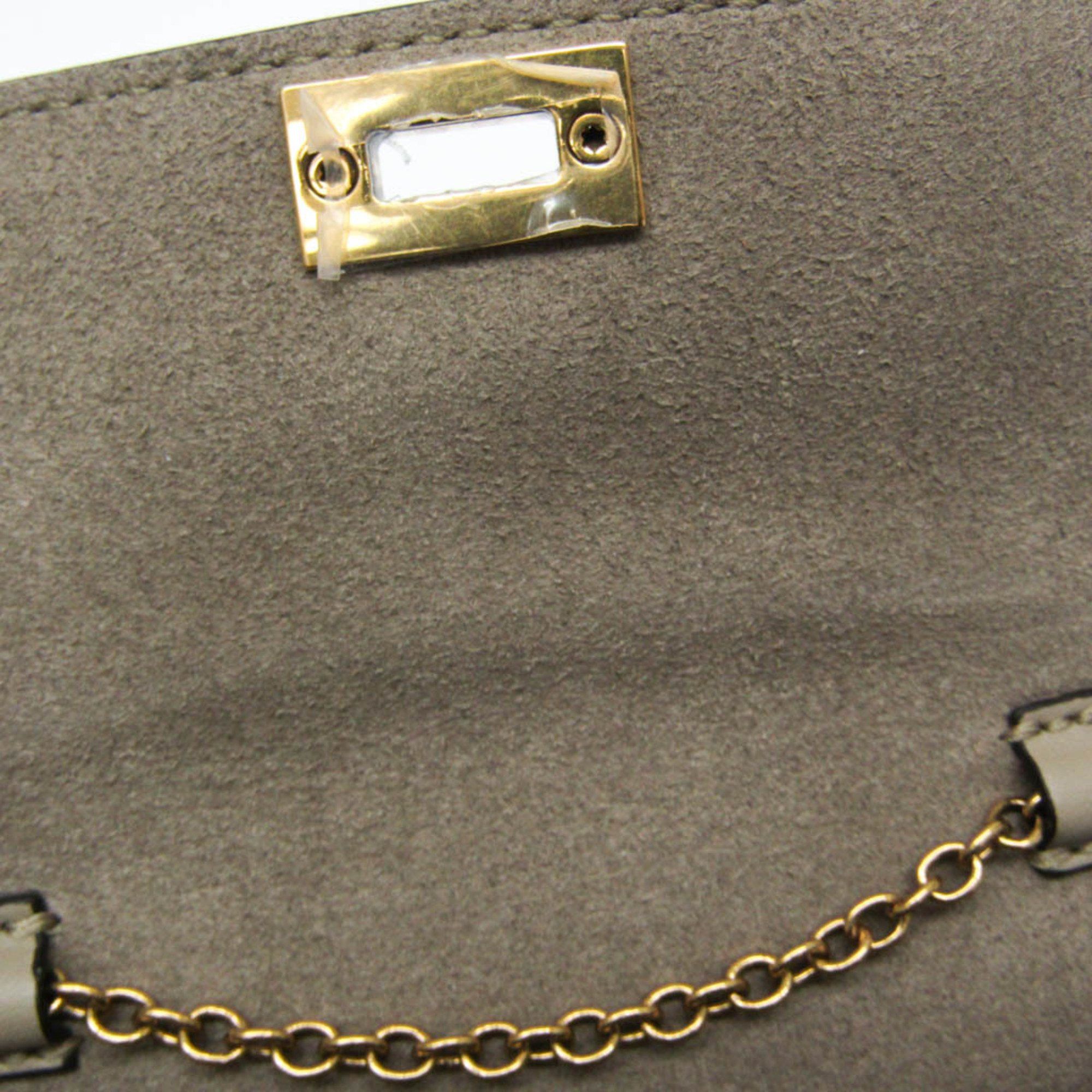 Salvatore Ferragamo Gancini Beige Leather Shoulder Bag (Pre-Owned) Size ONE SIZE - 10 Thumbnail