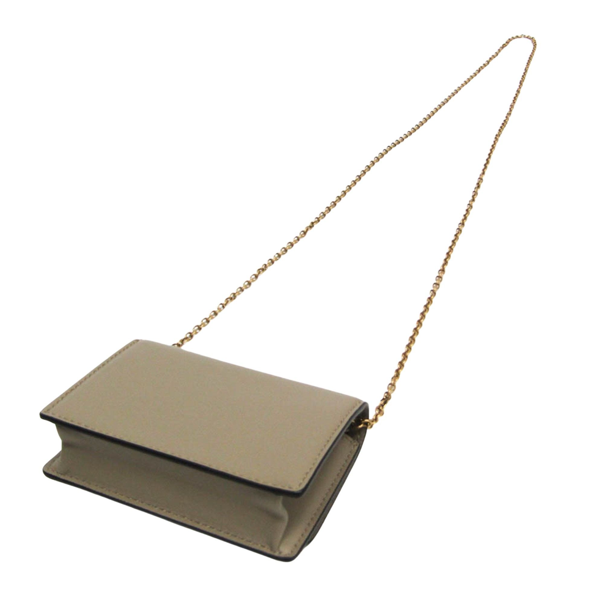 Salvatore Ferragamo Gancini Beige Leather Shoulder Bag (Pre-Owned) Size ONE SIZE - 2 Thumbnail