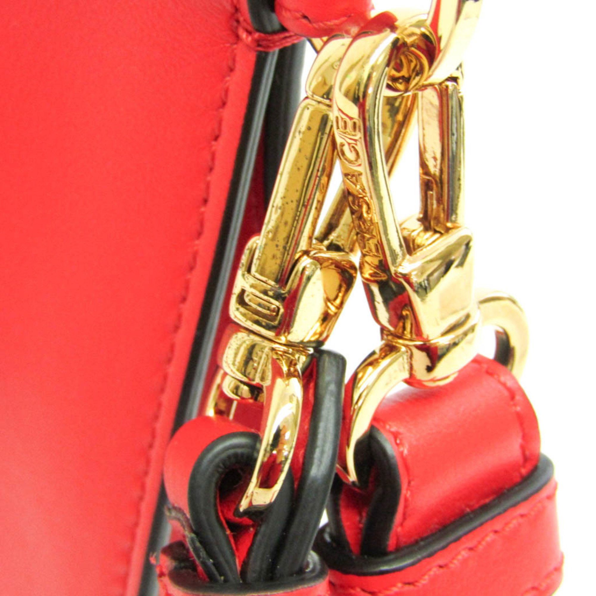 Versace Virtus Red Leather Shoulder Bag (Pre-Owned) Size ONE SIZE - 8 Thumbnail