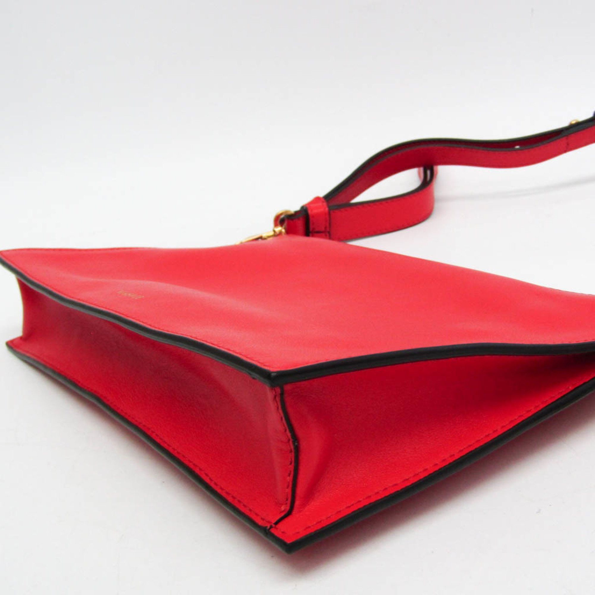 Versace Virtus Red Leather Shoulder Bag (Pre-Owned) Size ONE SIZE - 3 Thumbnail