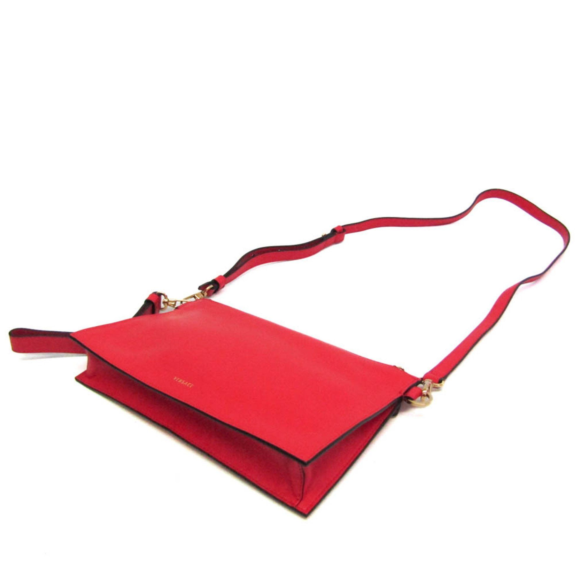 Versace Virtus Red Leather Shoulder Bag (Pre-Owned) Size ONE SIZE - 2 Thumbnail