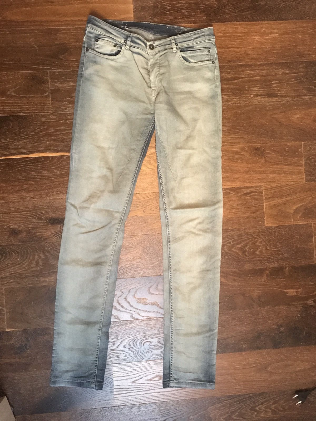 Pre-owned Rick Owens Drkshdw Berlin Cut Mud Colored Skinny Jeans