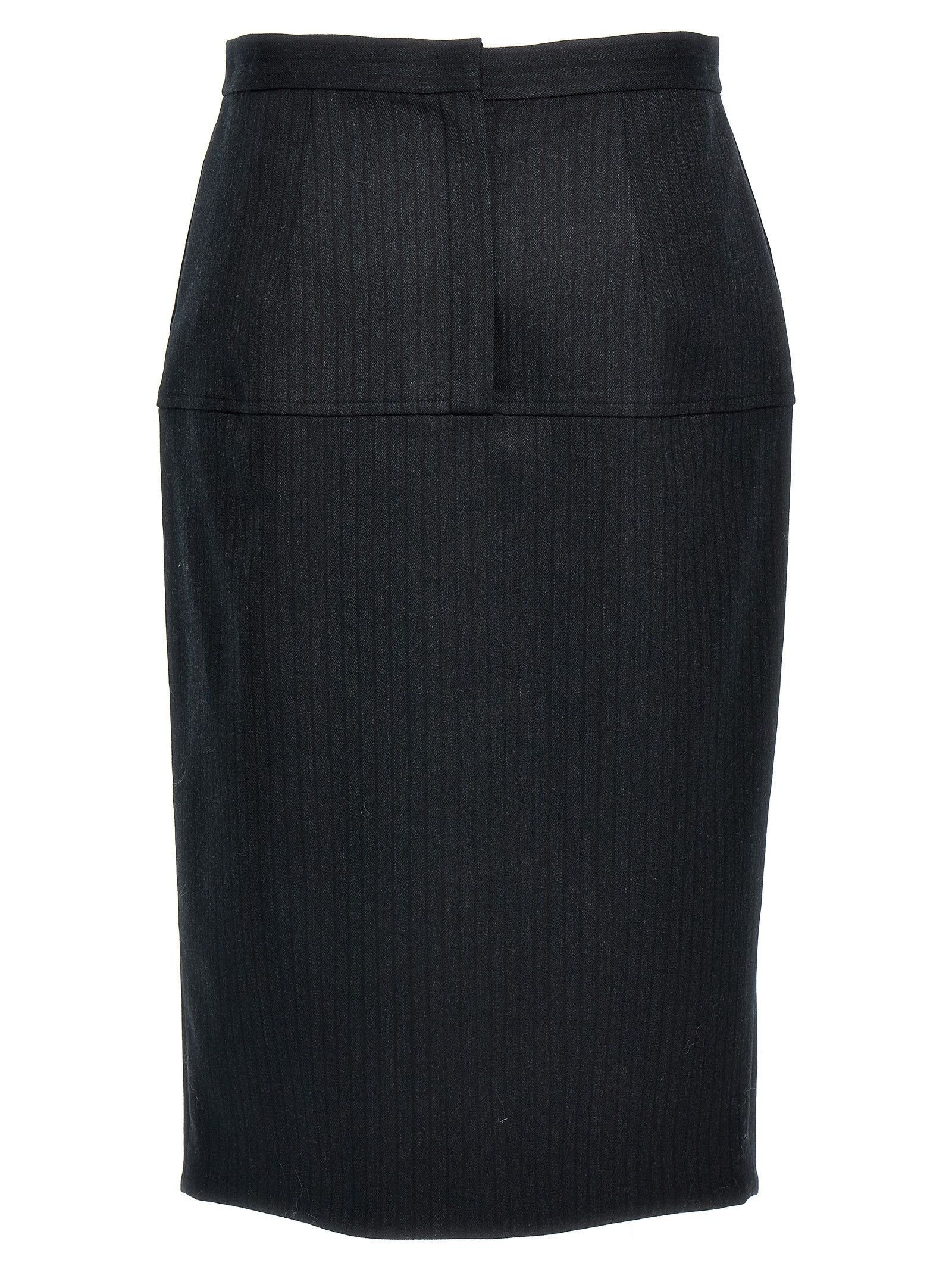 Fendi Pinstriped Wool Skirt Size 28" / US 6 / IT 42 - 2 Thumbnail