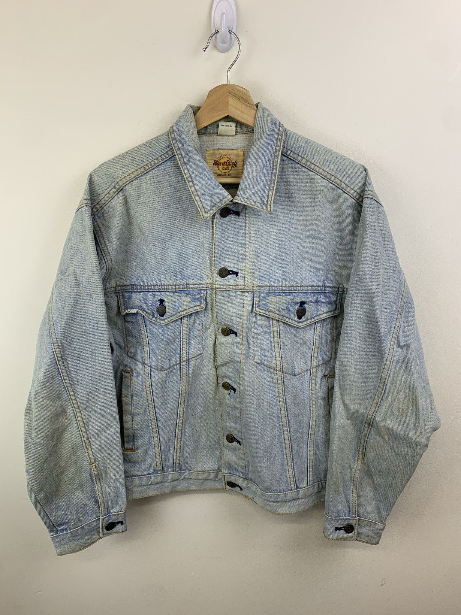 Hard Rock Cafe Vintage Hard Rock Cafe Nashville Save the Planet Denim Jacket Size S Size US S / EU 44-46 / 1 - 2 Thumbnail