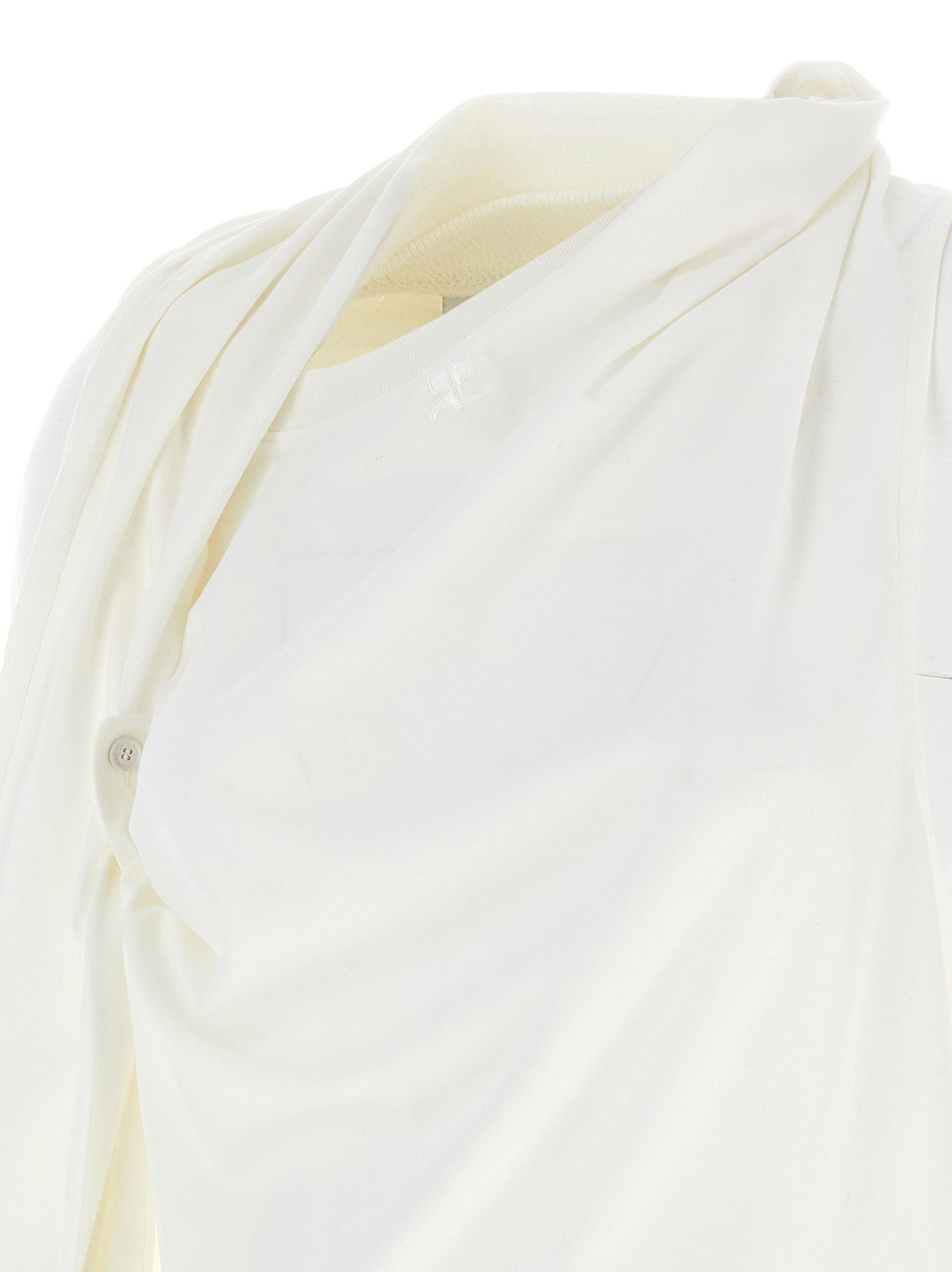 Courreges 'Asymetrique Off The Shoulder' T-Shirt Size M / US 6-8 / IT 42-44 - 4 Thumbnail