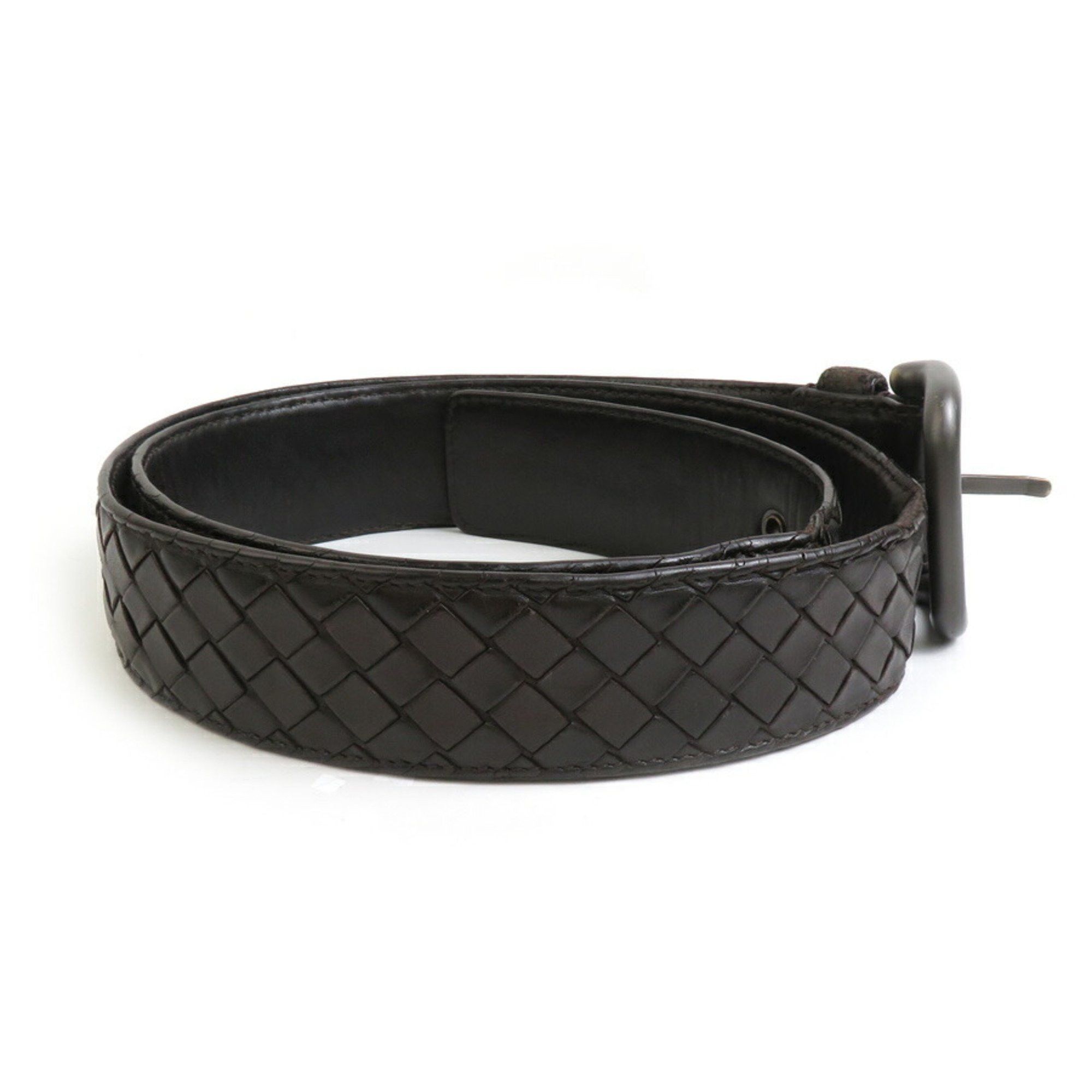 Bottega Veneta BOTTEGA VENETA Belt Intrecciato Leather Metal Dark Brown Men's e59463a Size ONE SIZE - 3 Thumbnail