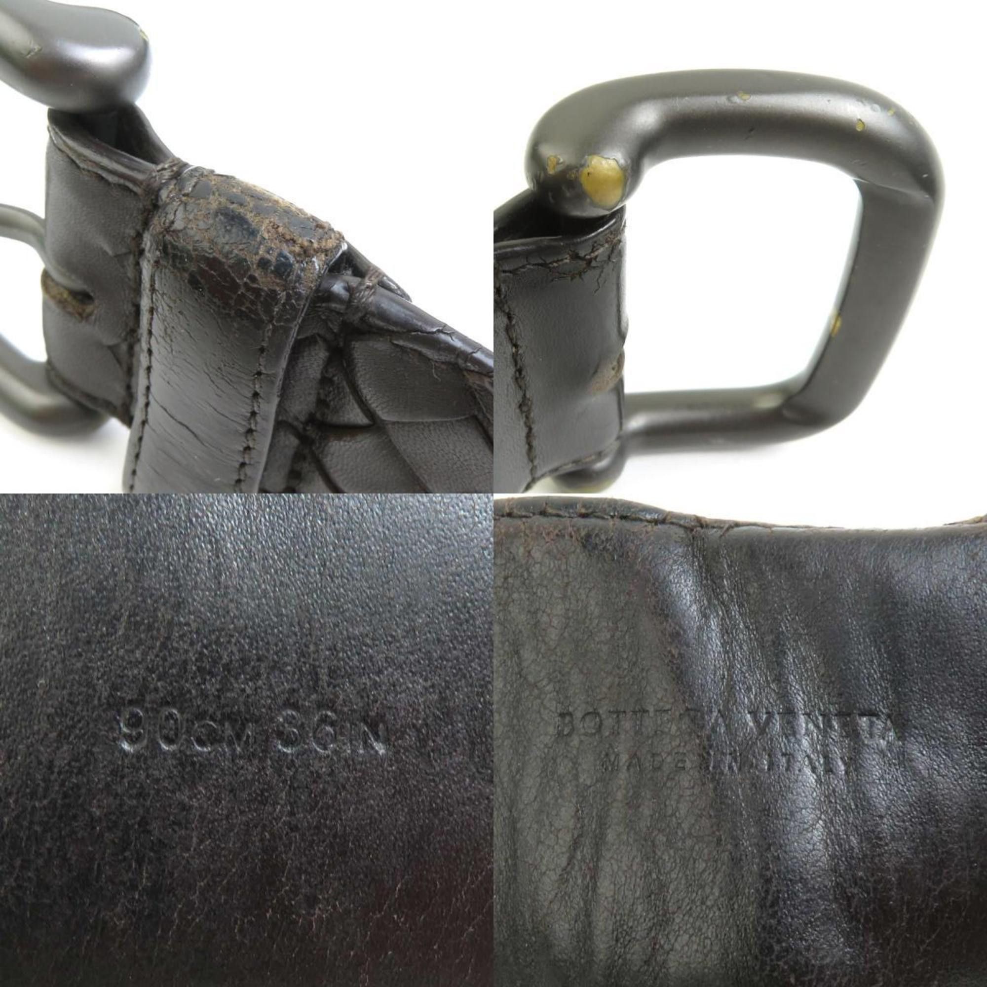 Bottega Veneta BOTTEGA VENETA Belt Intrecciato Leather Metal Dark Brown Men's e59463a Size ONE SIZE - 5 Thumbnail