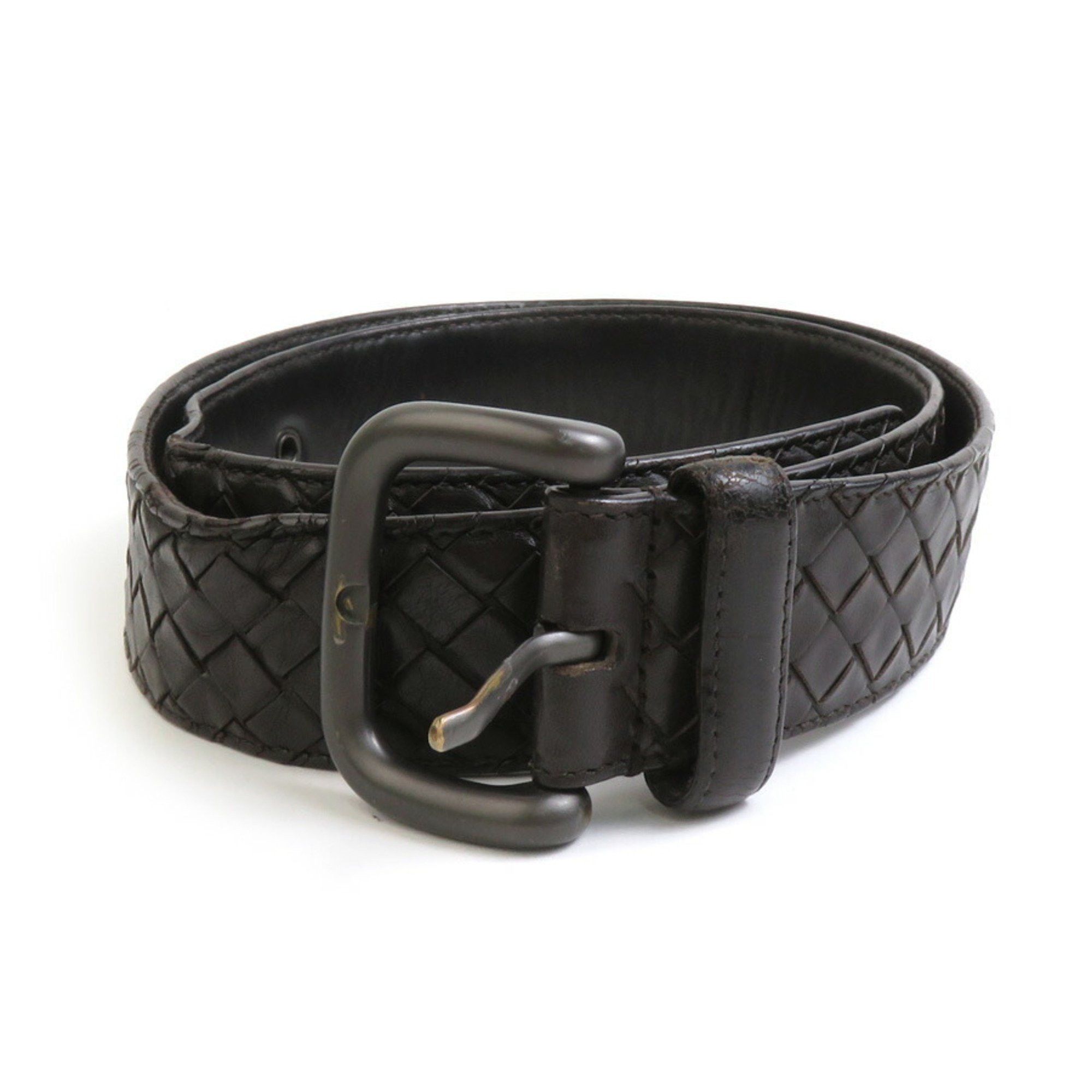 Bottega Veneta BOTTEGA VENETA Belt Intrecciato Leather Metal Dark Brown Men's e59463a Size ONE SIZE - 2 Thumbnail
