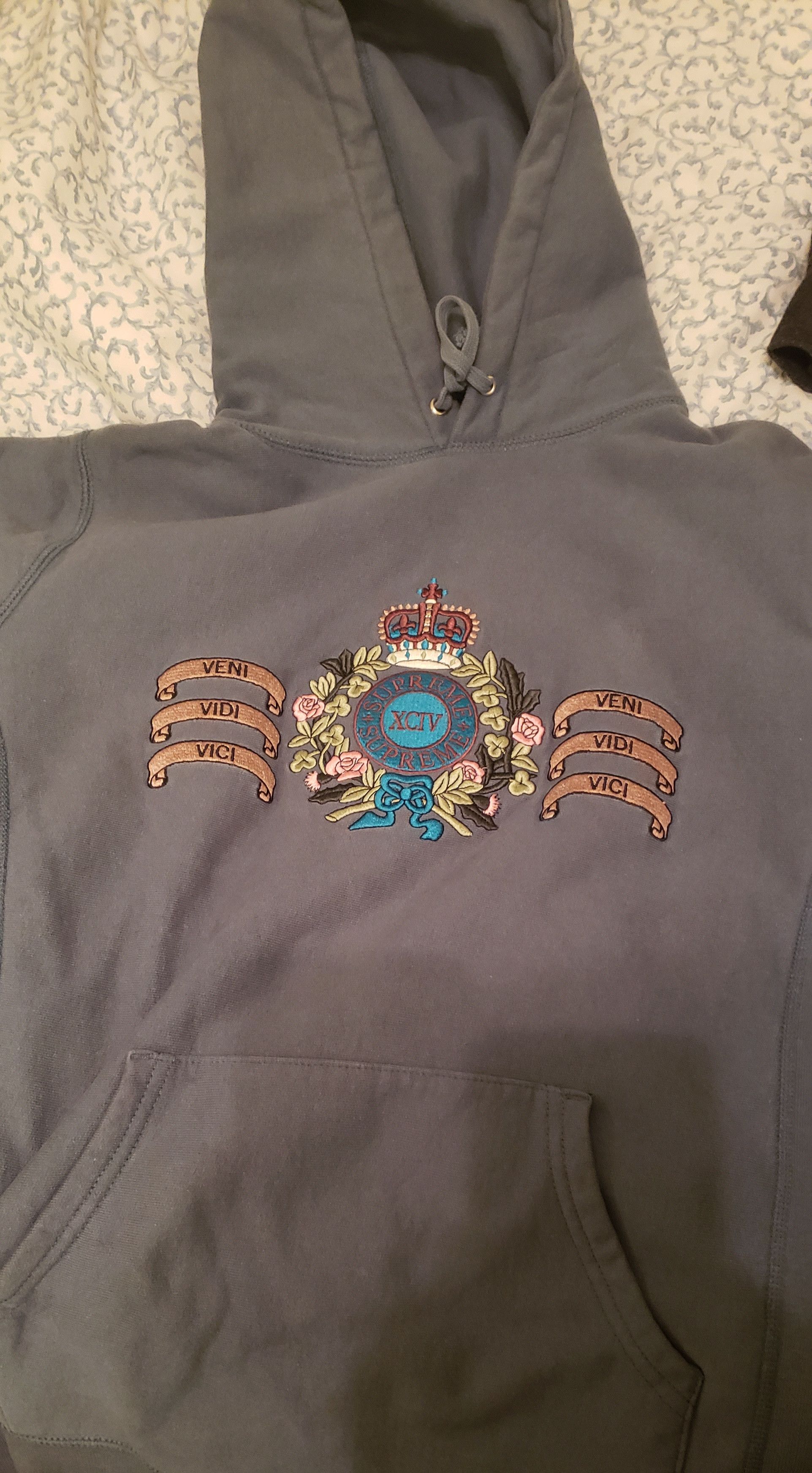 Supreme Crest Hoodie Slate Grailed