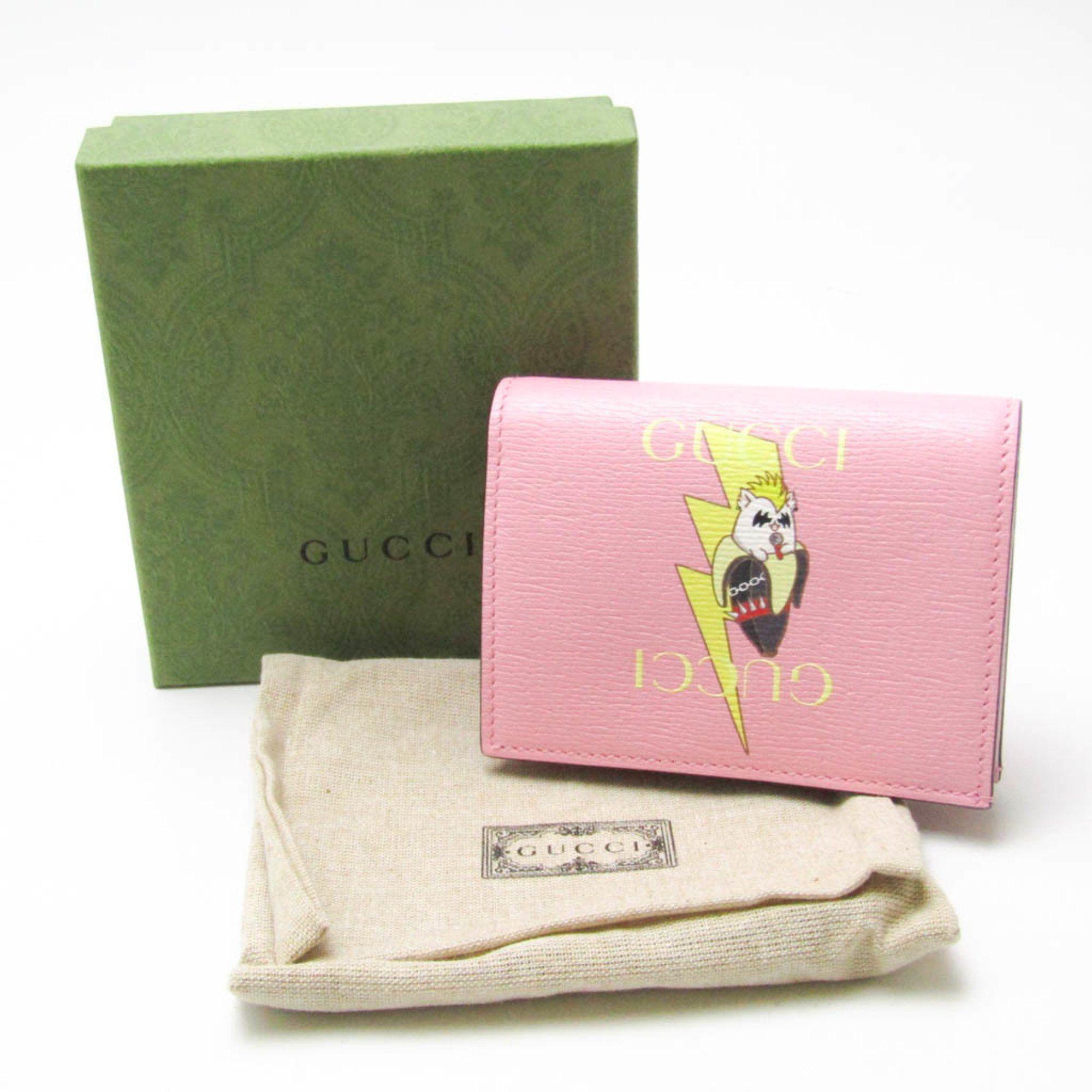Gucci Gucci Bananya 701009 Women's Leather Wallet (bi-fold) Multi-color,Pink Size ONE SIZE - 12 Thumbnail
