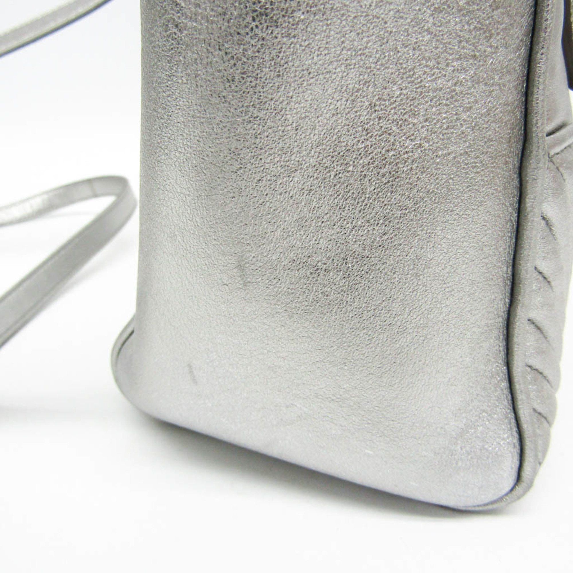 Miu Miu Miu Miu NAPPA BIKER 5BA145 Women's Leather Handbag,Shoulder Bag Silver Size ONE SIZE - 12 Thumbnail