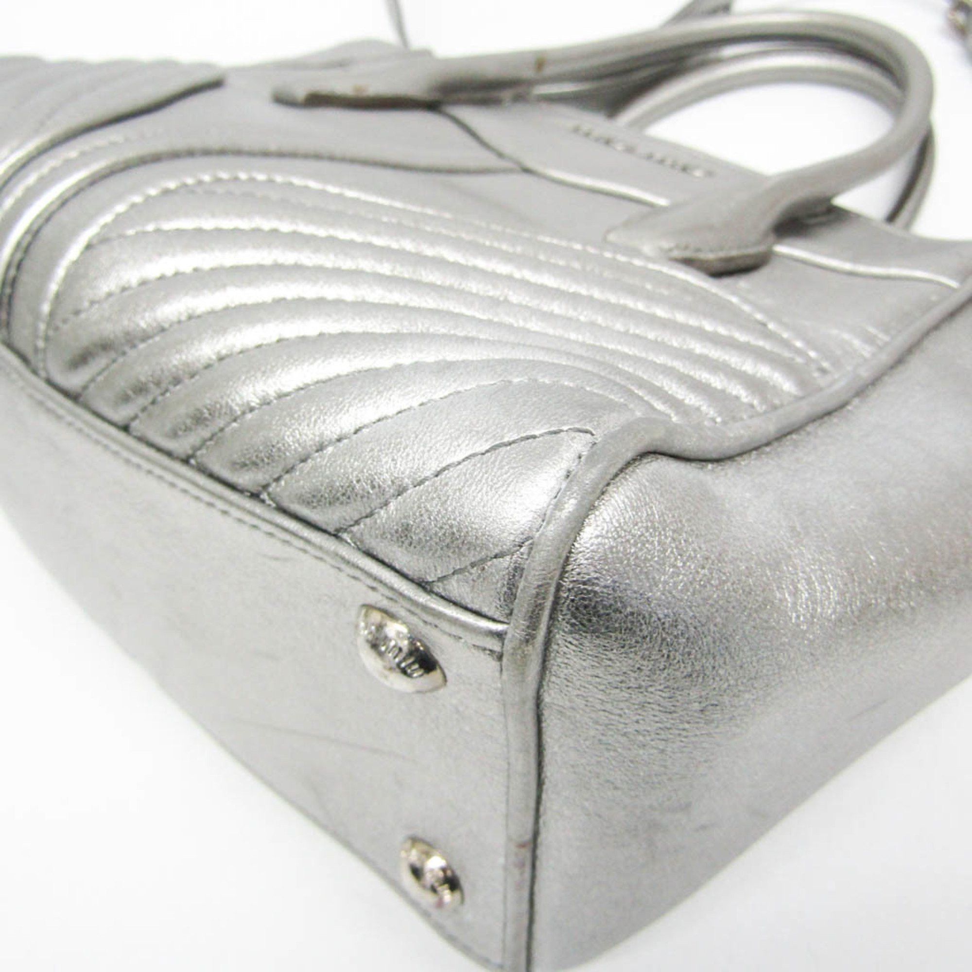 Miu Miu Miu Miu NAPPA BIKER 5BA145 Women's Leather Handbag,Shoulder Bag Silver Size ONE SIZE - 5 Thumbnail