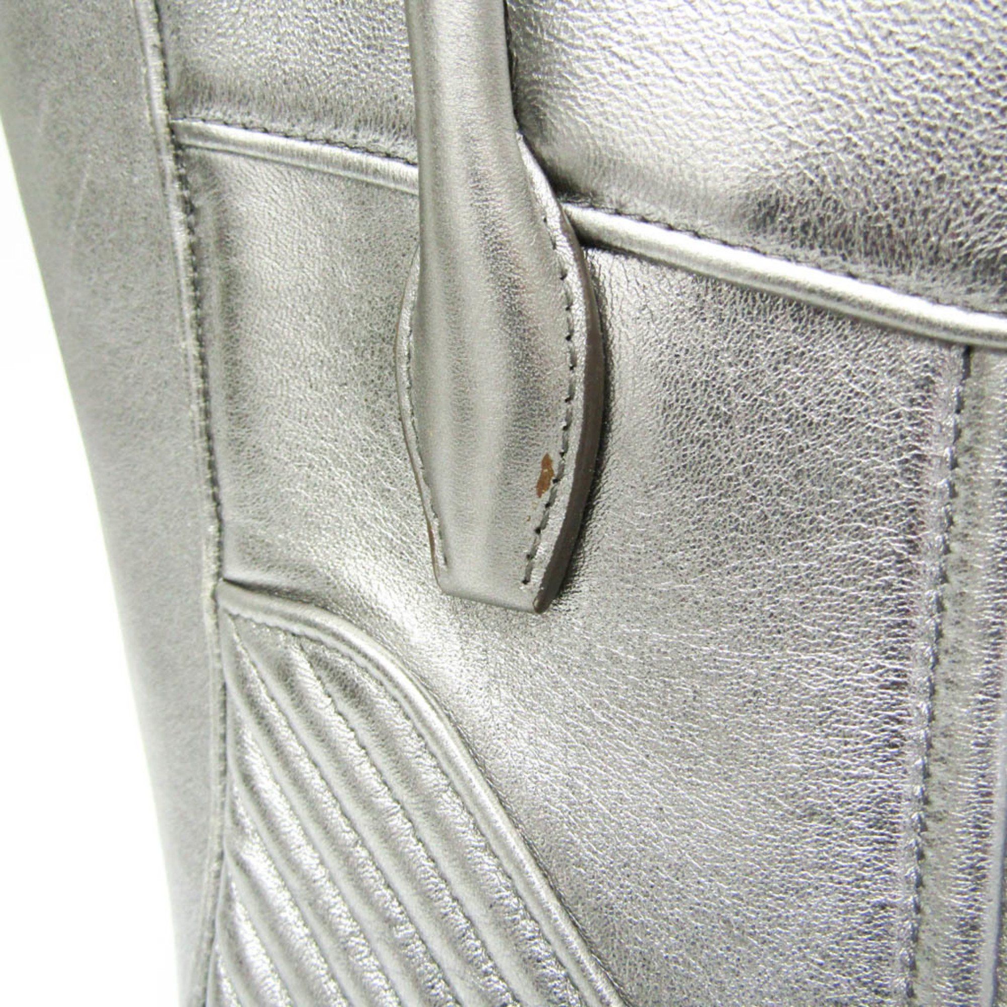 Miu Miu Miu Miu NAPPA BIKER 5BA145 Women's Leather Handbag,Shoulder Bag Silver Size ONE SIZE - 10 Thumbnail