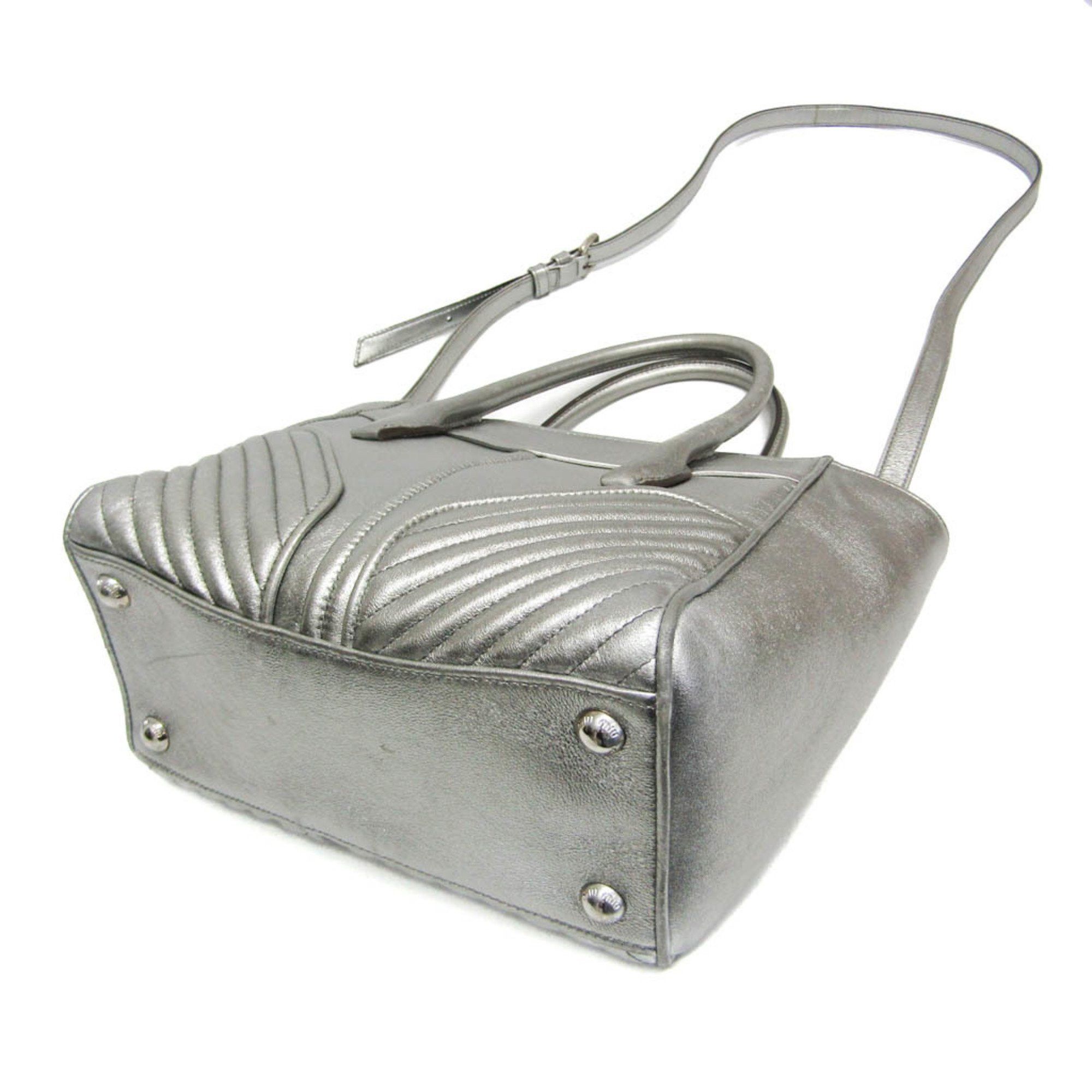 Miu Miu Miu Miu NAPPA BIKER 5BA145 Women's Leather Handbag,Shoulder Bag Silver Size ONE SIZE - 2 Thumbnail
