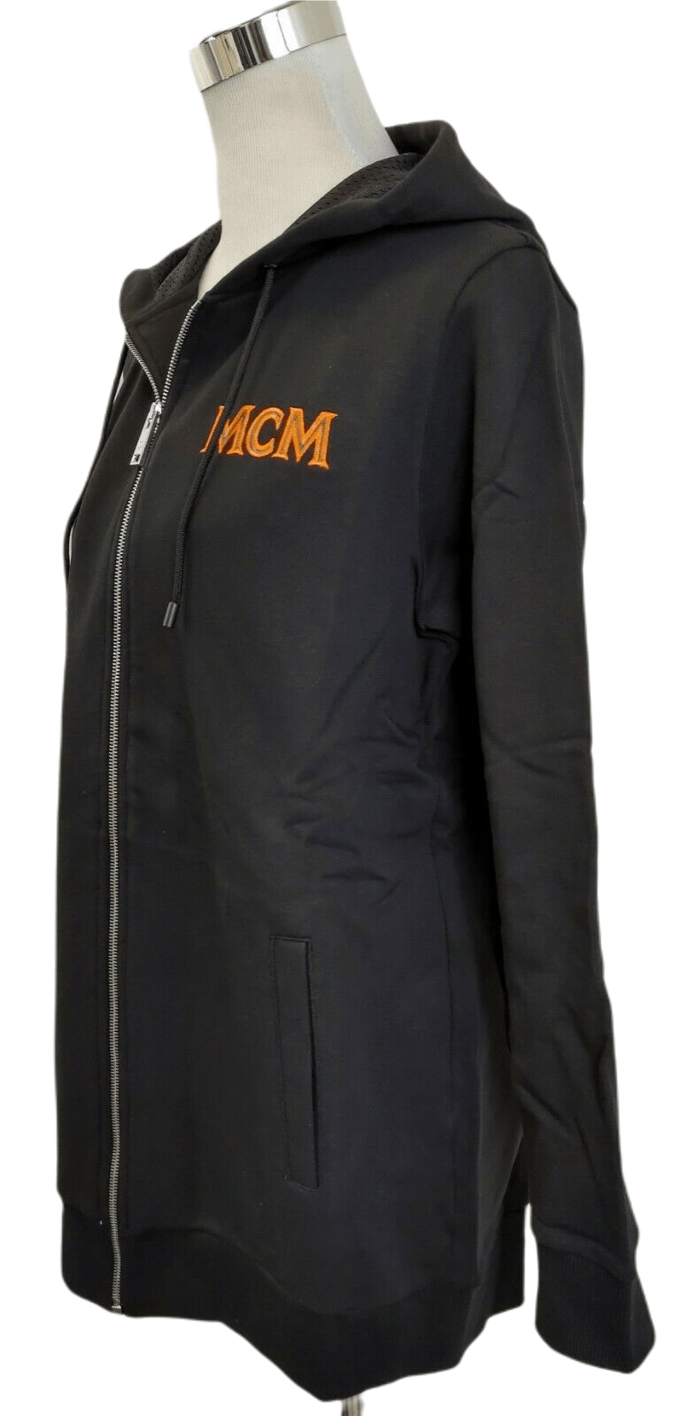 MCM Women's Black Cotton Embroidered Fringe Logo Zip Up Jacket Size S / US 4 / IT 40 - 2 Thumbnail