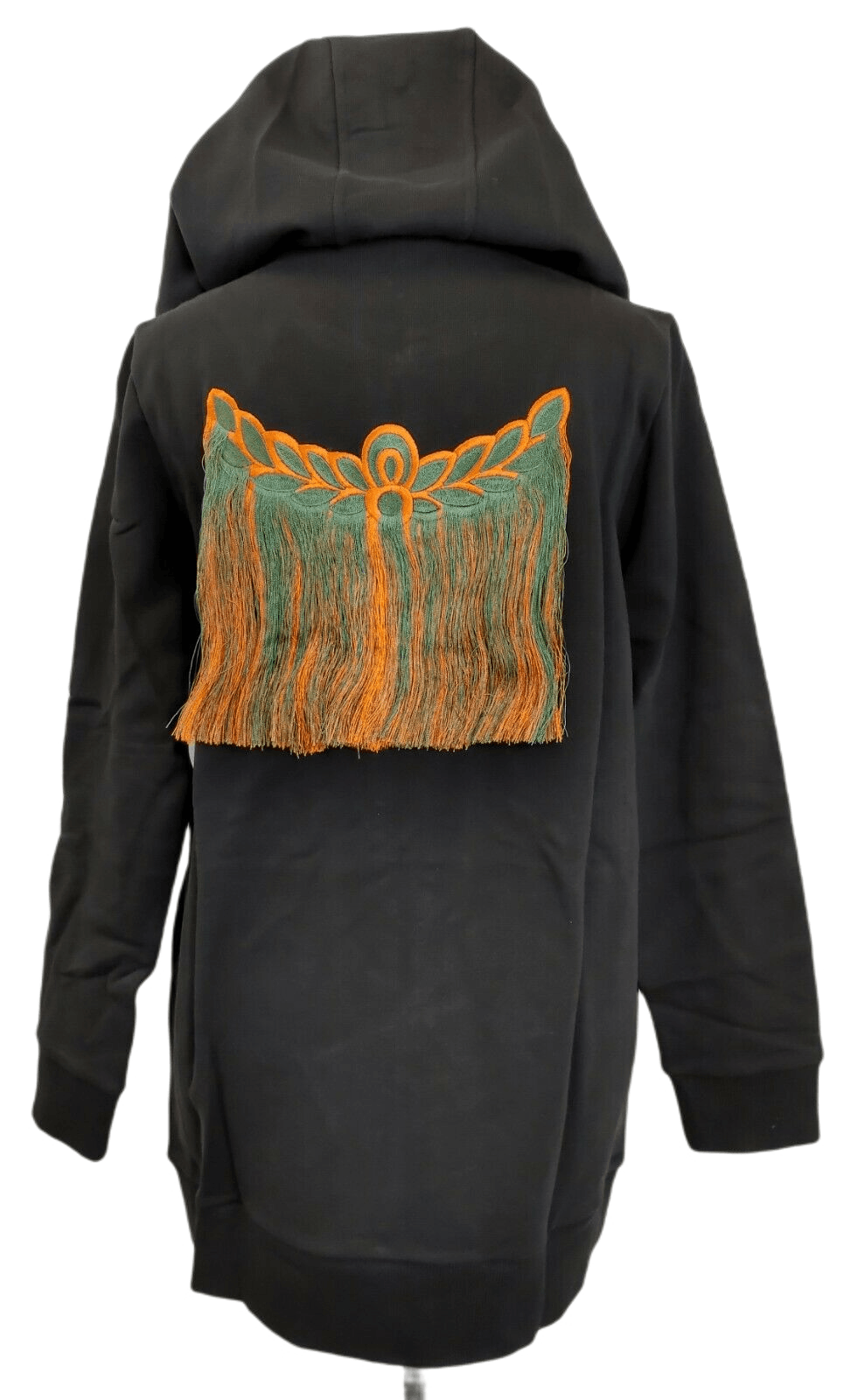 MCM Women's Black Cotton Embroidered Fringe Logo Zip Up Jacket Size XS / US 0-2 / IT 36-38 - 4 Thumbnail