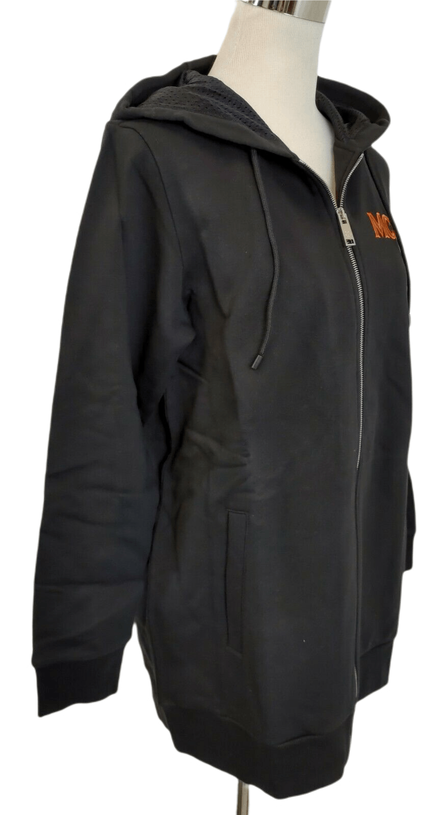 MCM Women's Black Cotton Embroidered Fringe Logo Zip Up Jacket Size XS / US 0-2 / IT 36-38 - 3 Thumbnail