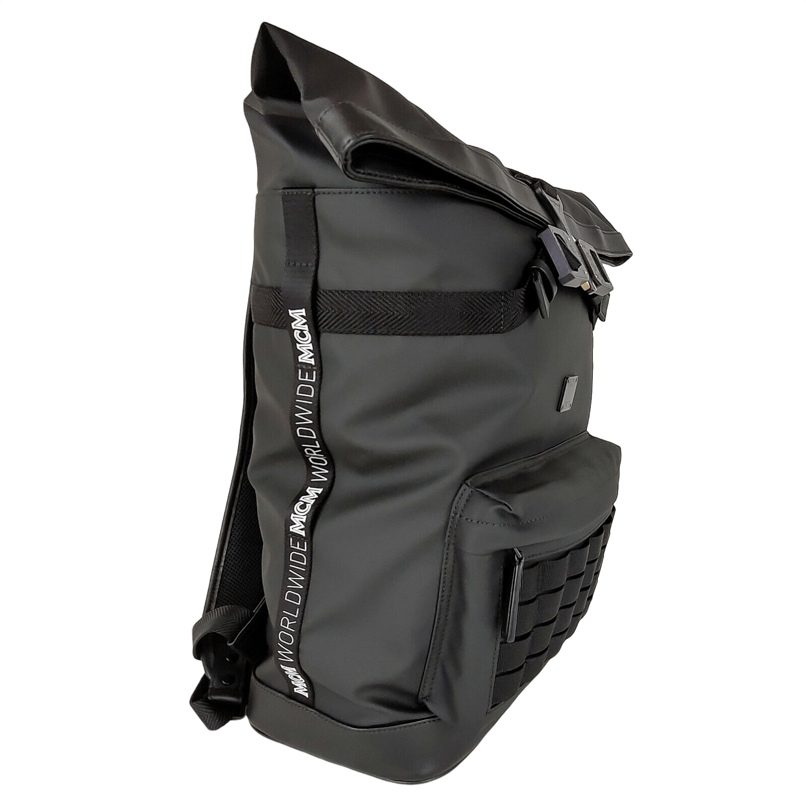 MCM Women's Black Canvas Nylon Medium Roll Top Backpack Size ONE SIZE - 2 Thumbnail