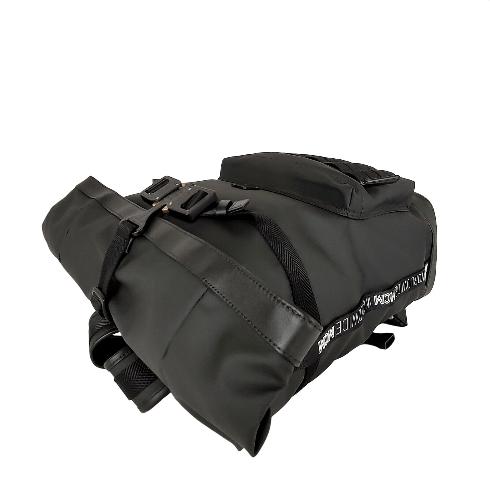 MCM Women's Black Canvas Nylon Medium Roll Top Backpack Size ONE SIZE - 5 Thumbnail