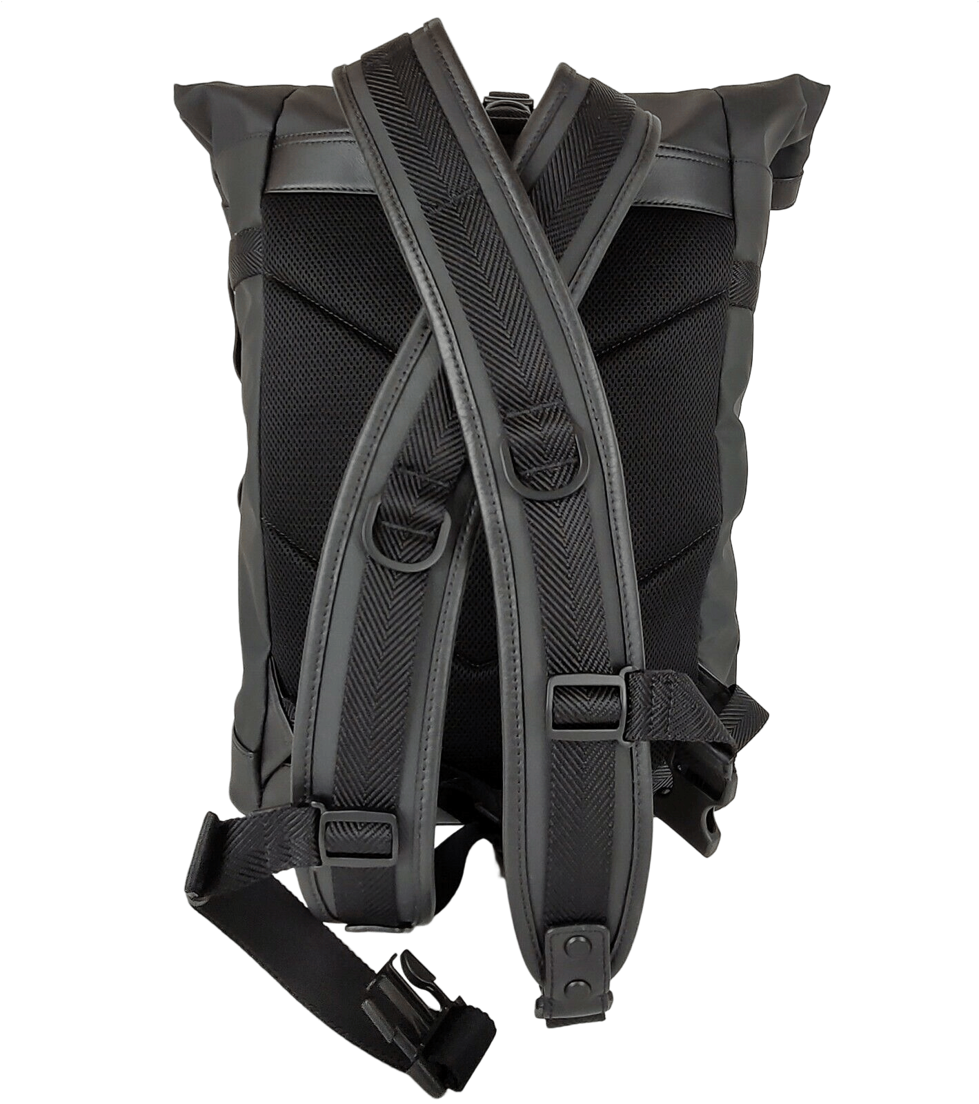 MCM Women's Black Canvas Nylon Medium Roll Top Backpack Size ONE SIZE - 4 Thumbnail