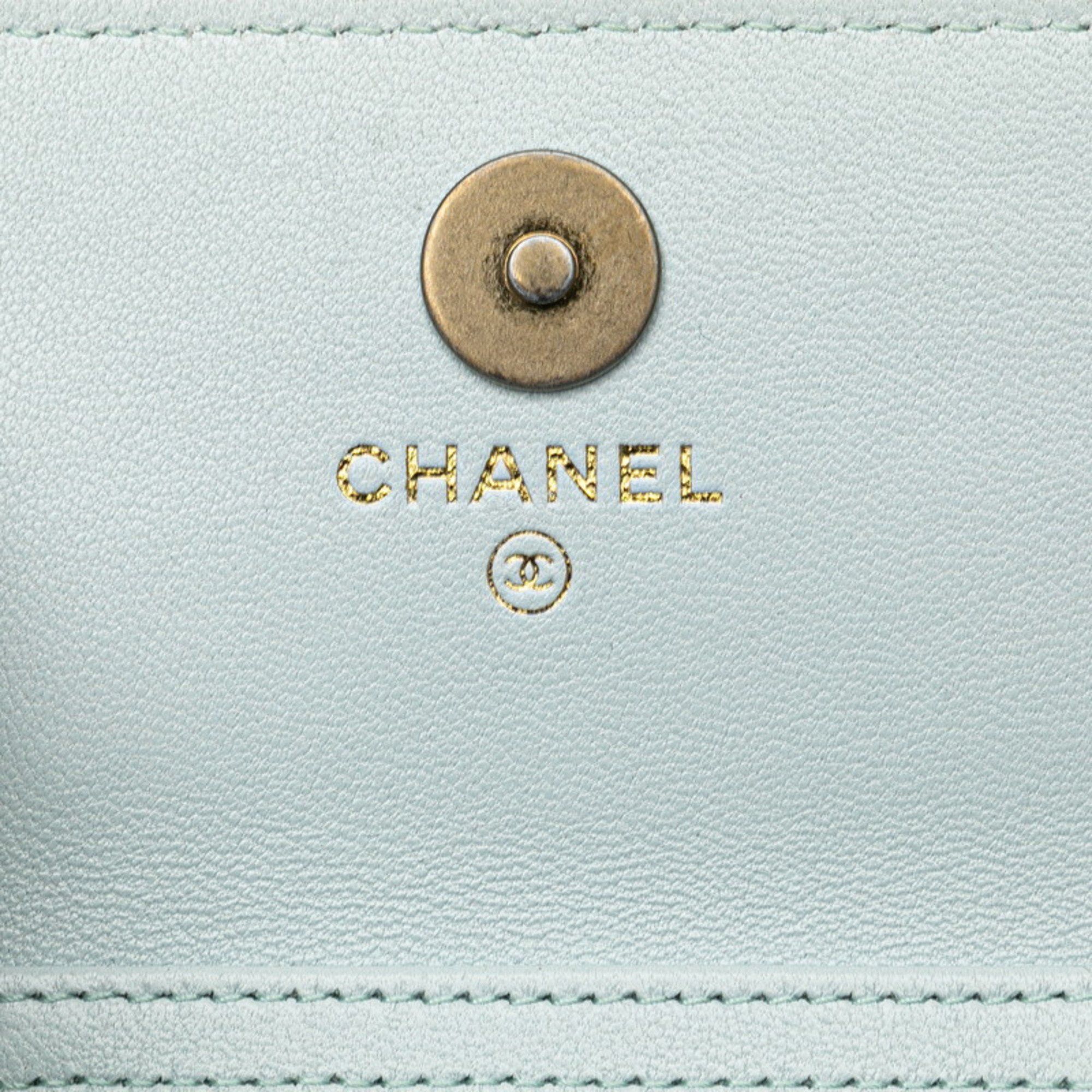 Chanel Chanel Matelasse 19 Coco Mark Chain Shoulder Wallet AP1787 Light Blue Lambskin Women's CHANEL Size ONE SIZE - 5 Thumbnail
