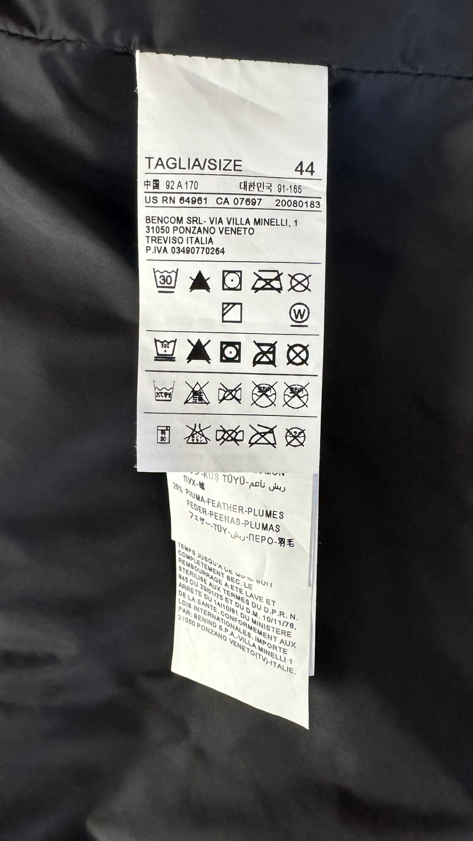 Benetton Benetton Svart dunjacka Jacket Size L / US 10 / IT 46 - 3 Thumbnail