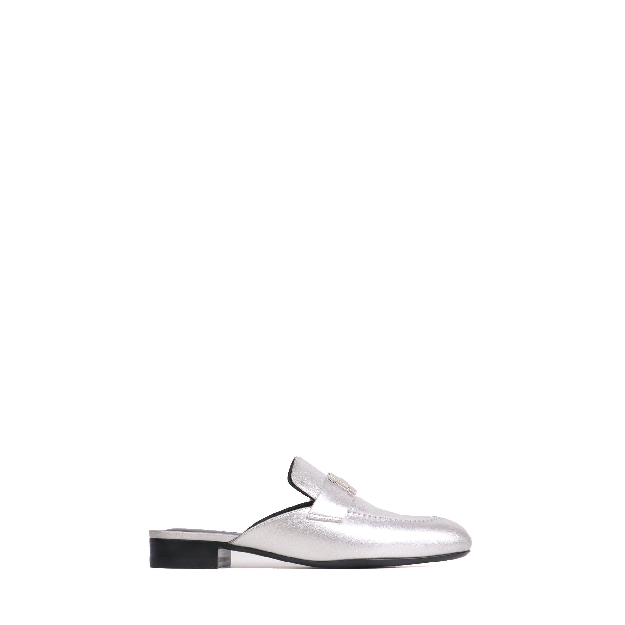 Hermes HERMÈS - Trocadéro Hermès mules in silver leather (T37) Size US 6 / IT 36 - 2 Thumbnail
