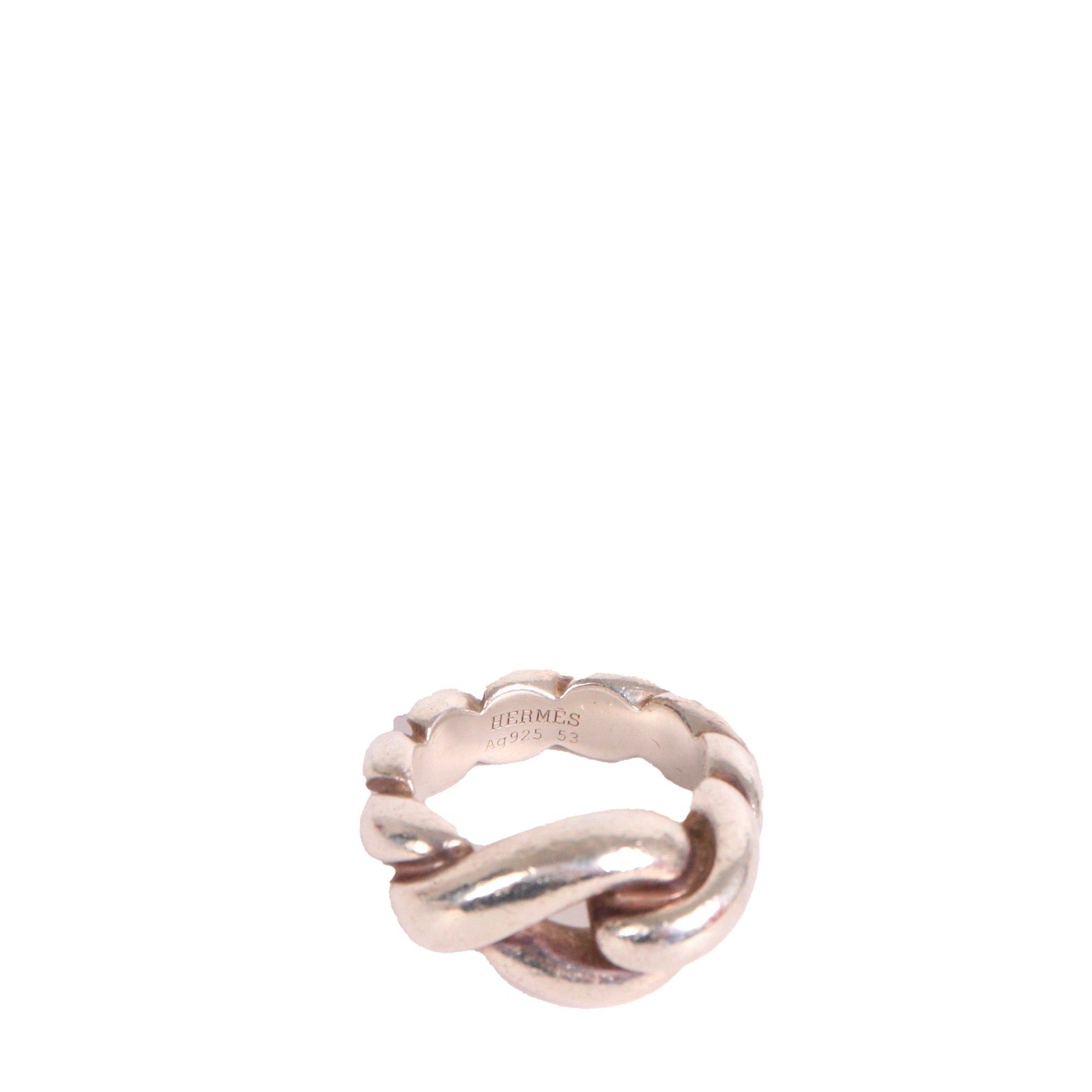 Hermes HERMÈS - Hermès Torsade ring in silver (53) Size ONE SIZE - 3 Thumbnail