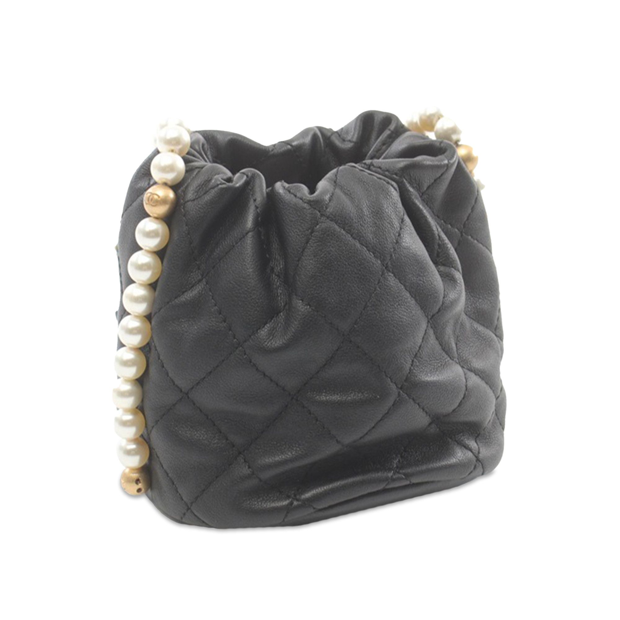 Chanel Chanel Mini Calfskin About Pearls Drawstring Bucket Bag Grailed