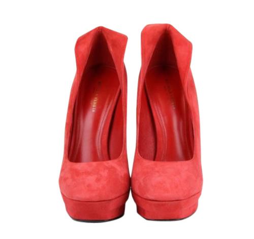 Bottega Veneta Women's Red Suede Platform Heel Pump (39 EU / 9 US) Size US 9 / IT 39 - 2 Thumbnail