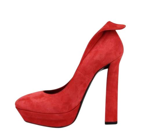 Bottega Veneta Women's Red Suede Platform Heel Pump (39 EU / 9 US) Size US 9 / IT 39 - 6 Thumbnail