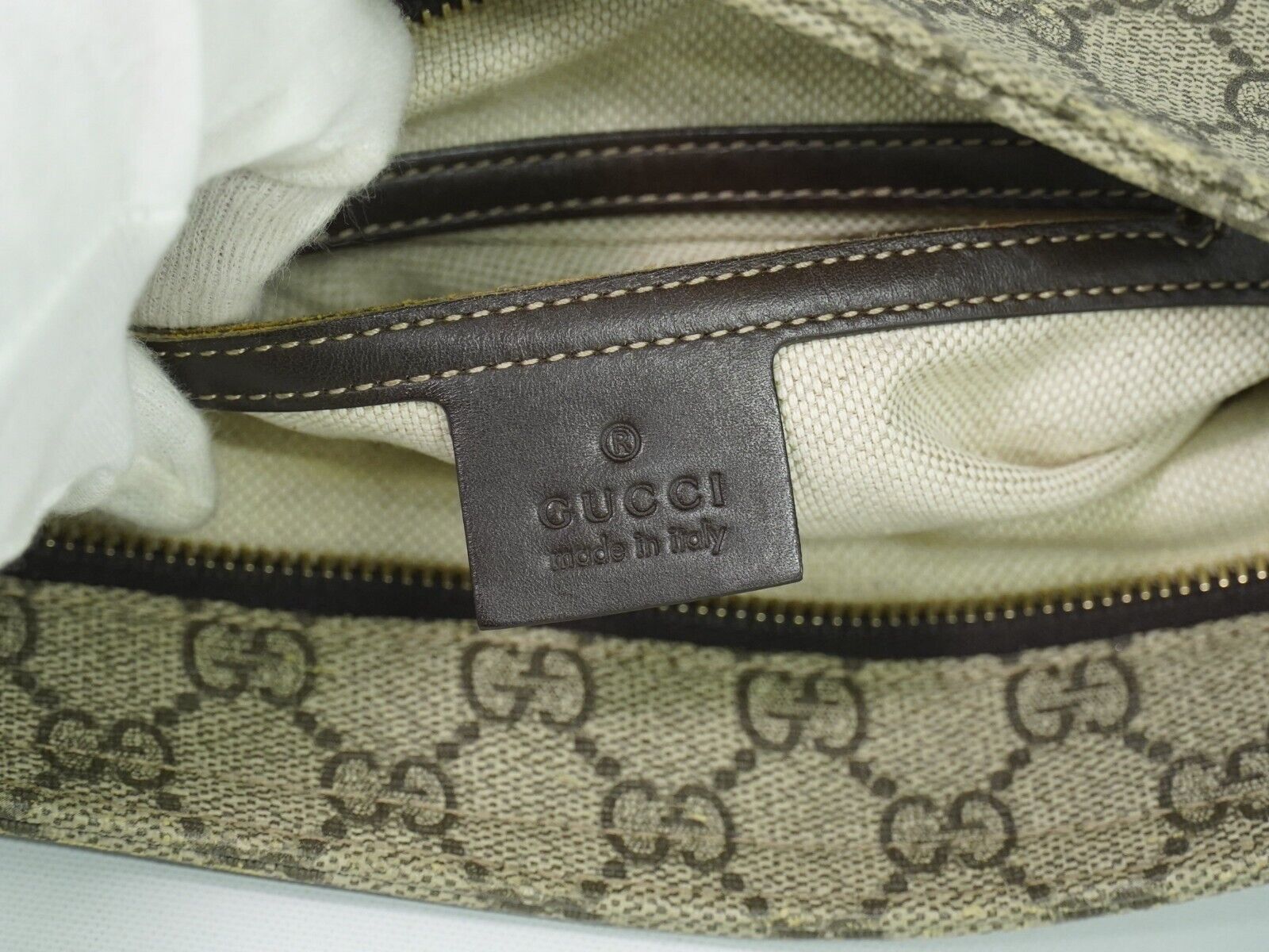 Gucci Supreme Gg Beige Canvas Shoulder Bag (Pre-Owned) Size ONE SIZE - 7 Thumbnail