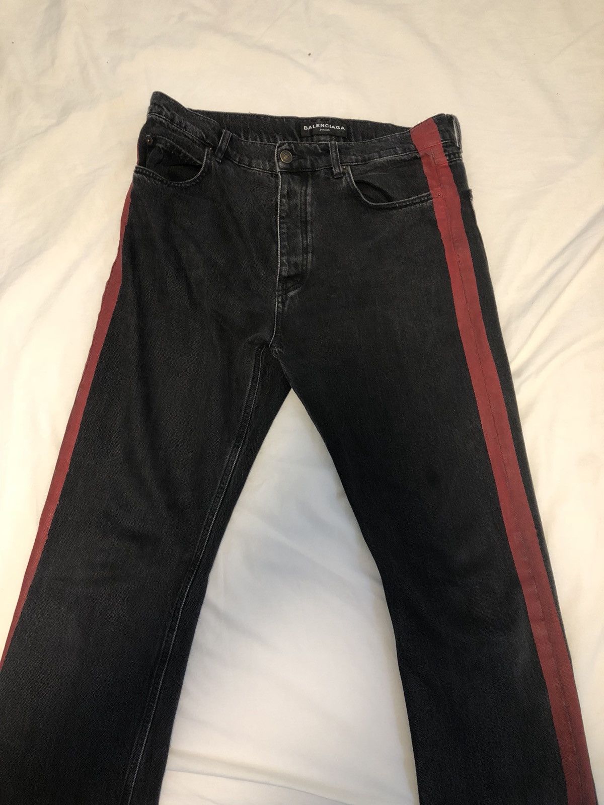 Pre-Owned) 2016 Balenciaga Red Stripe Denim M/S 34 - Bring