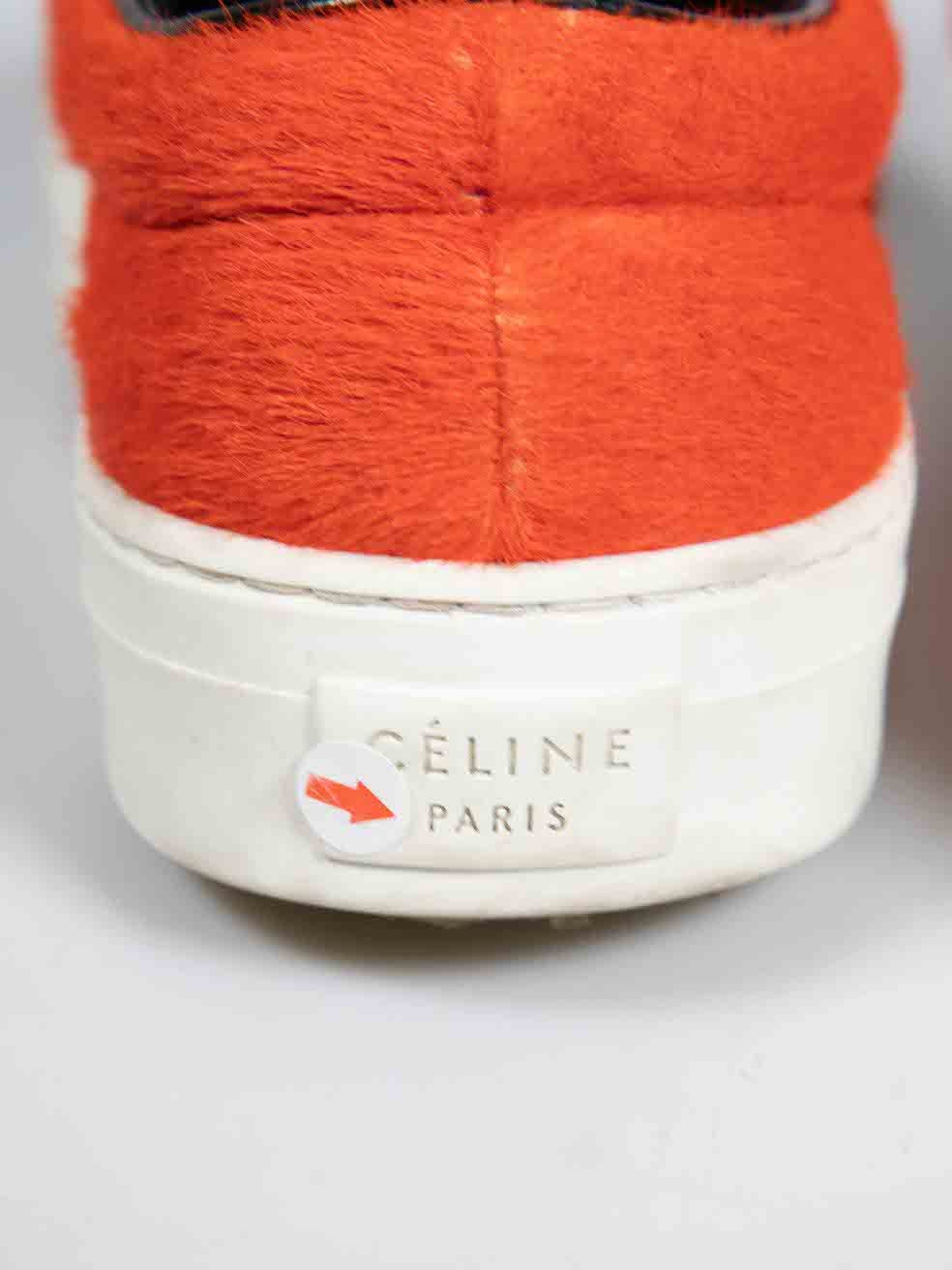 Celine Orange Pony Hair Slip On Trainers Size US 9 / IT 39 - 6 Thumbnail