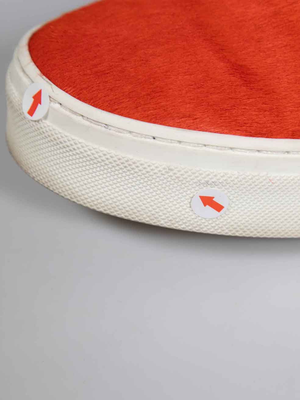 Celine Orange Pony Hair Slip On Trainers Size US 9 / IT 39 - 7 Thumbnail