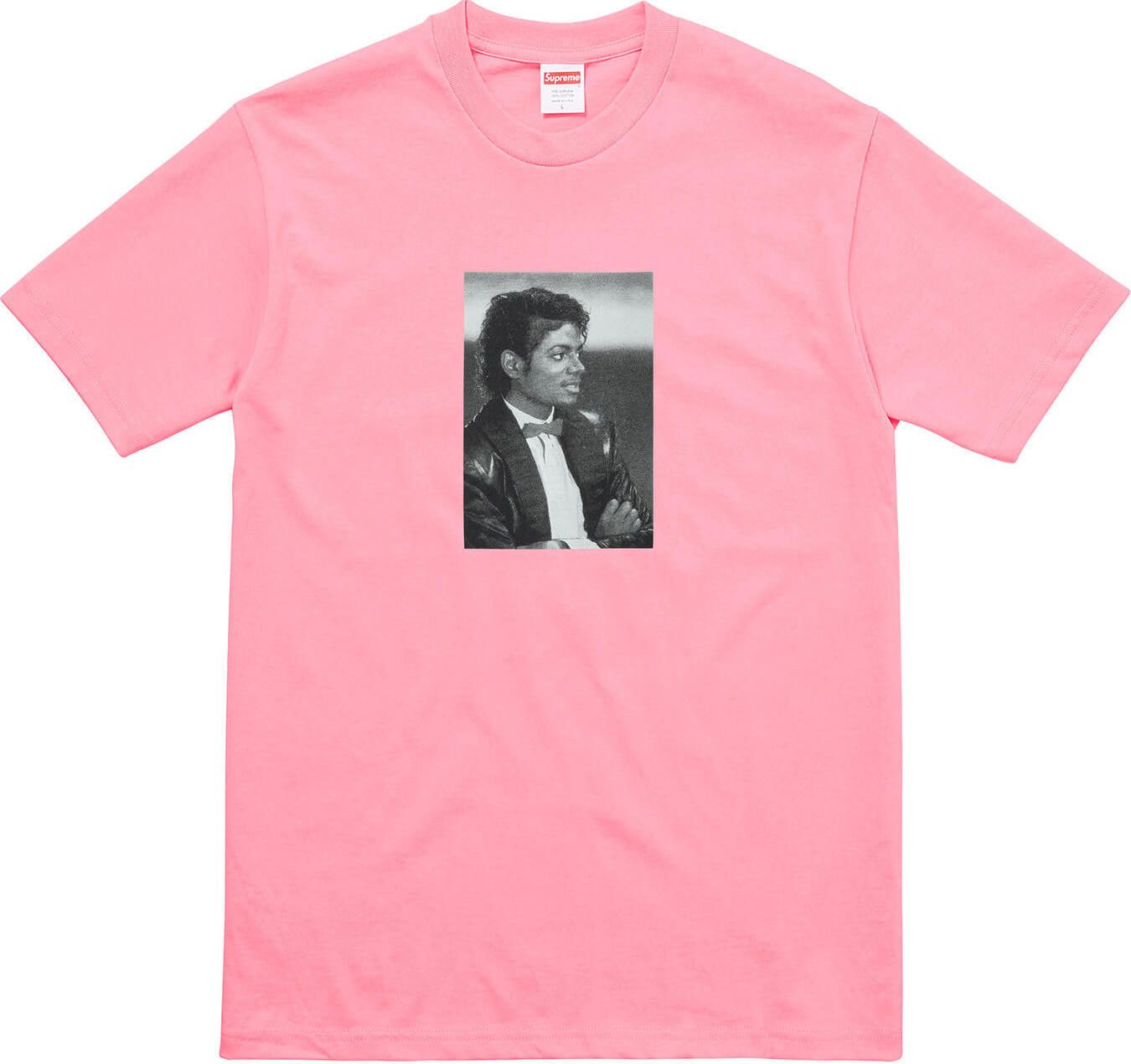 Supreme 17ss Supreme mj michael jackson tee shirt photo pink red black  white medium | Grailed