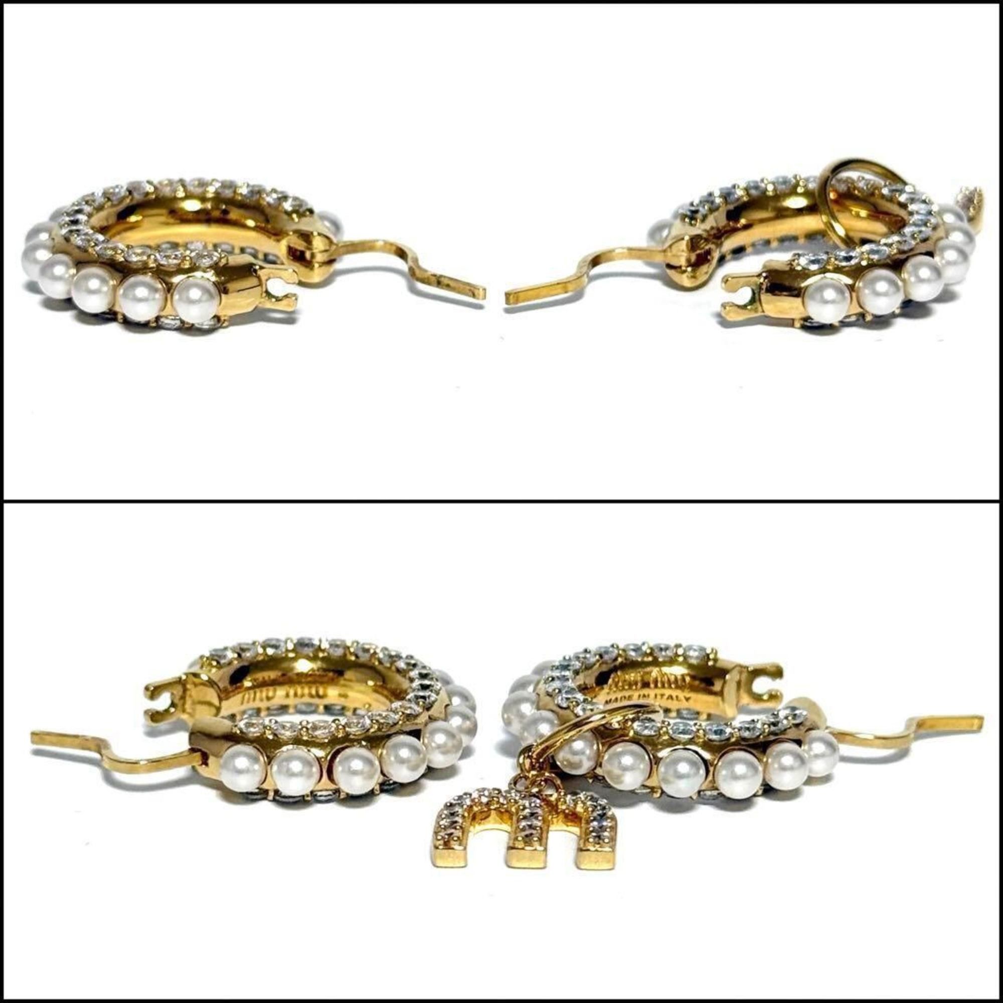 Miu Miu Miu Miu Miu Women's Hoop Asymmetric Drop Earrings Size ONE SIZE - 6 Thumbnail