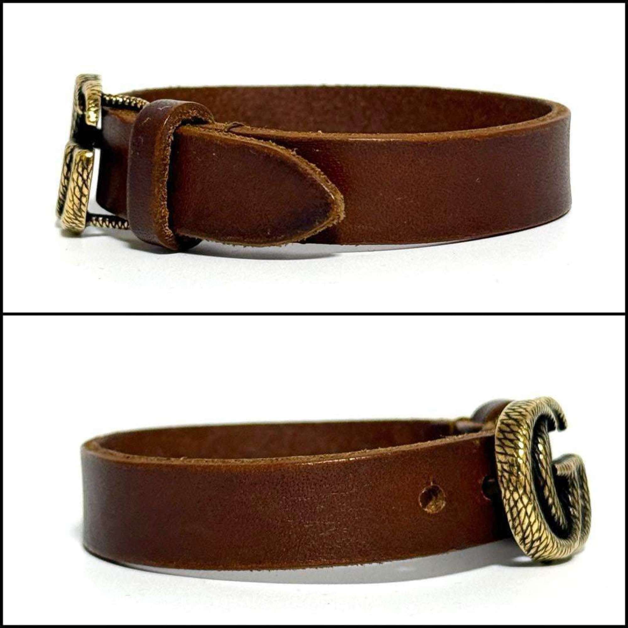 Gucci GUCCI Double G Leather Bracelet for Men and Women Size ONE SIZE - 2 Thumbnail