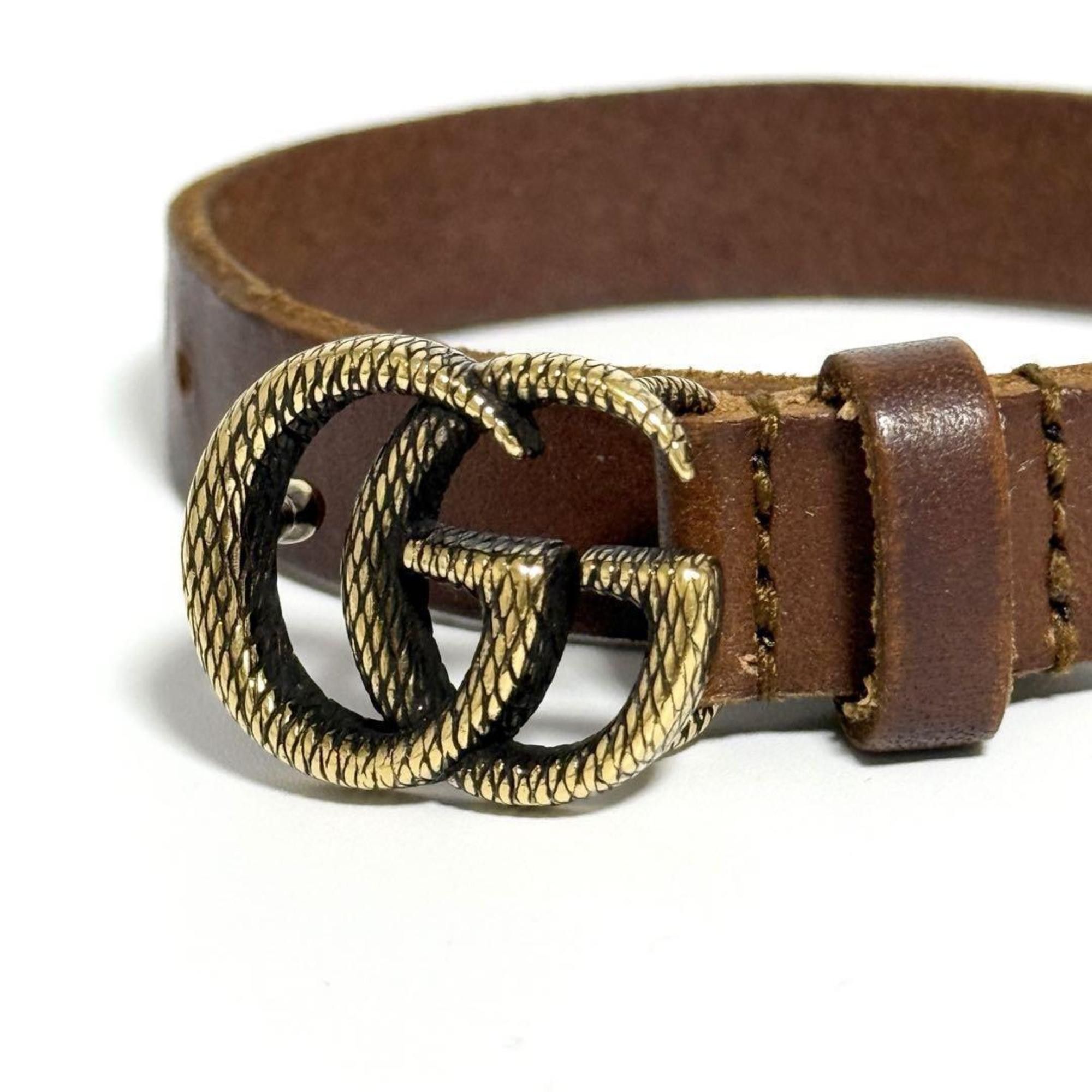 Gucci GUCCI Double G Leather Bracelet for Men and Women Size ONE SIZE - 5 Thumbnail